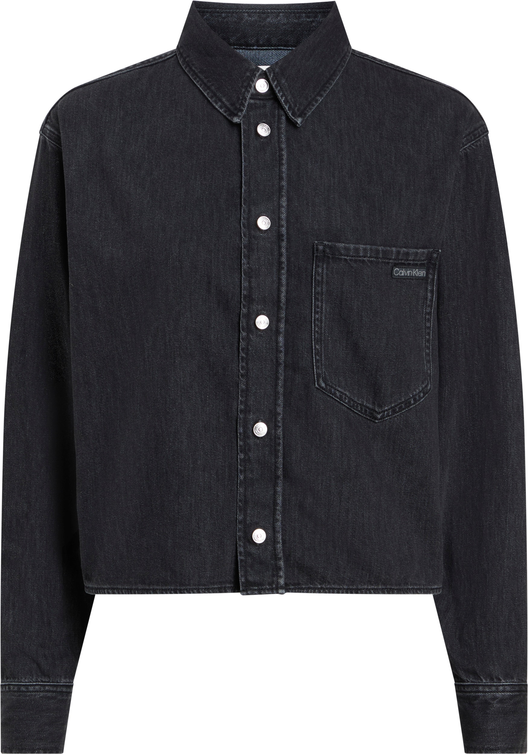 Calvin Klein Jeans Jeansbluse »CROPPED DAD DENIM SHIRT«, in schwarzer Waschung