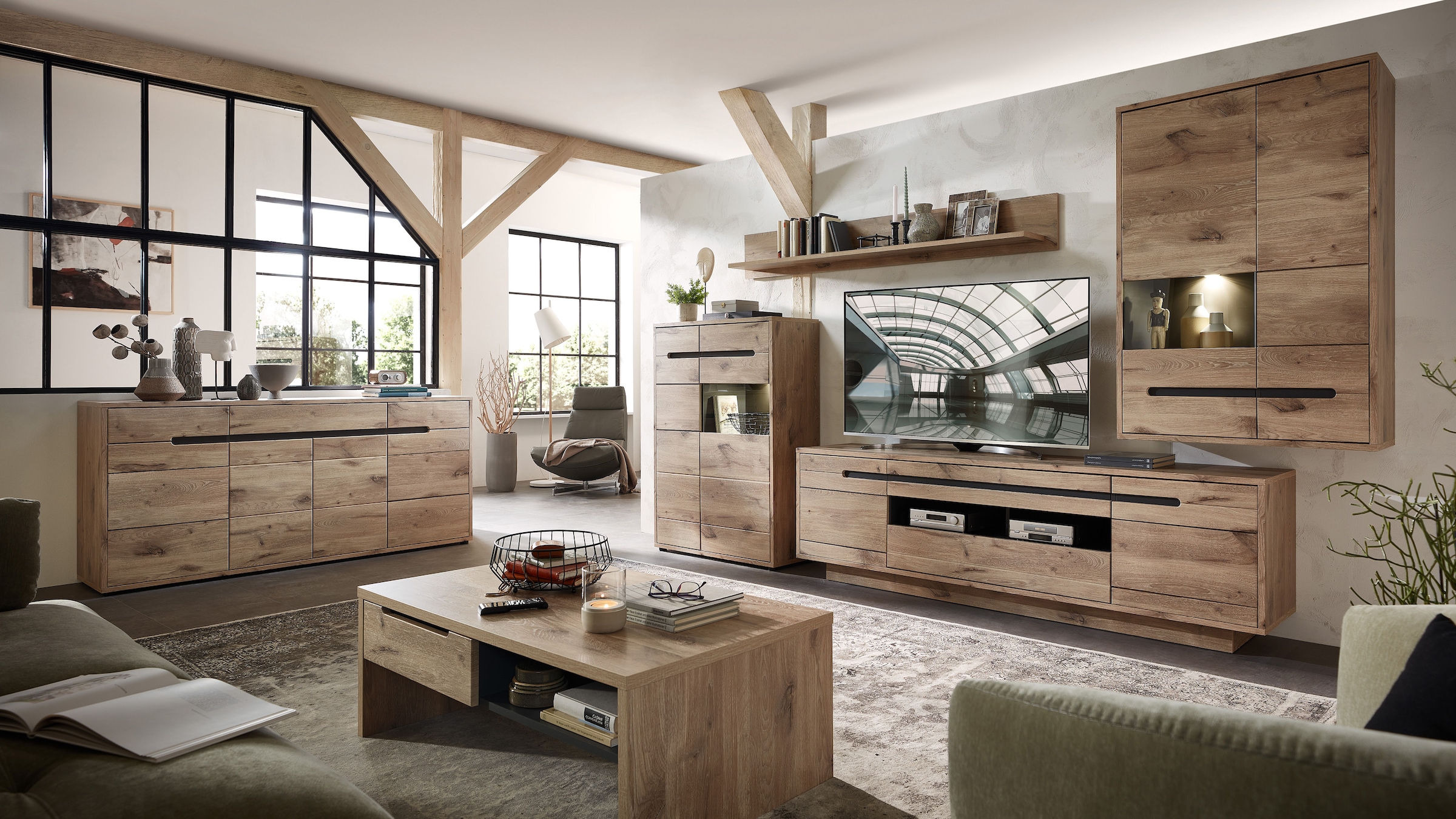 Innostyle Vitrine »BELLANO«, Viking Oak Nature