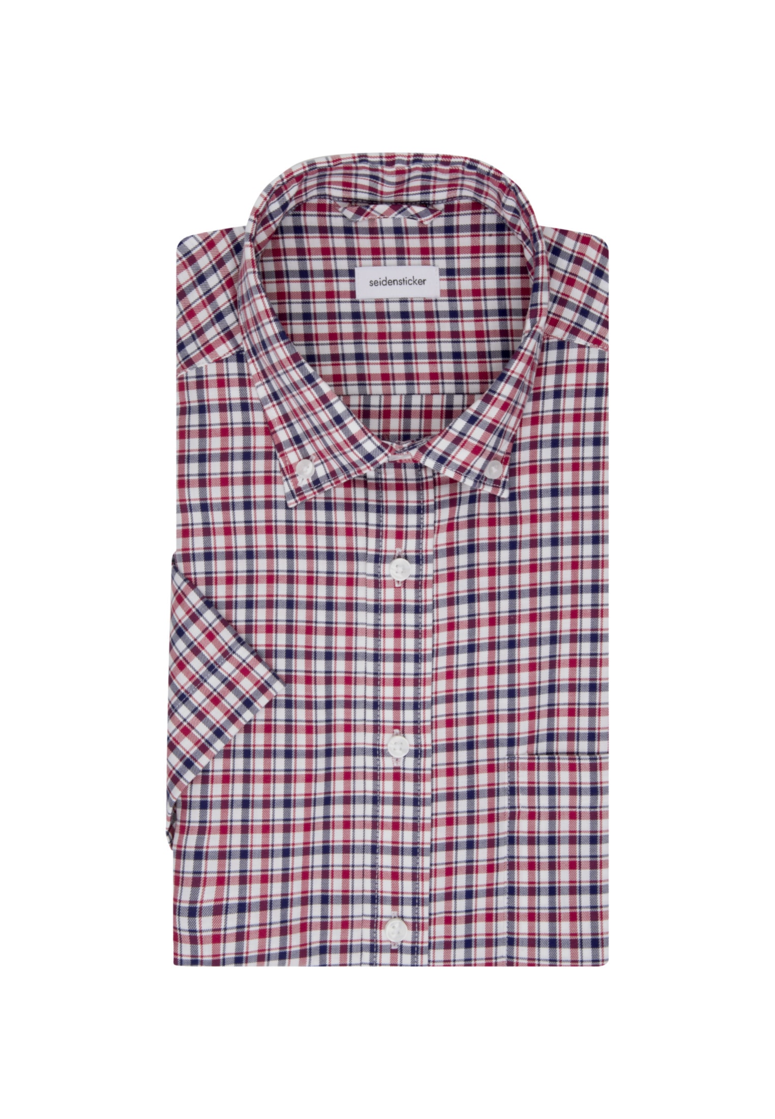 seidensticker Businesshemd »Regular«, Regular Kurzarm Button-Down-Kragen Karo