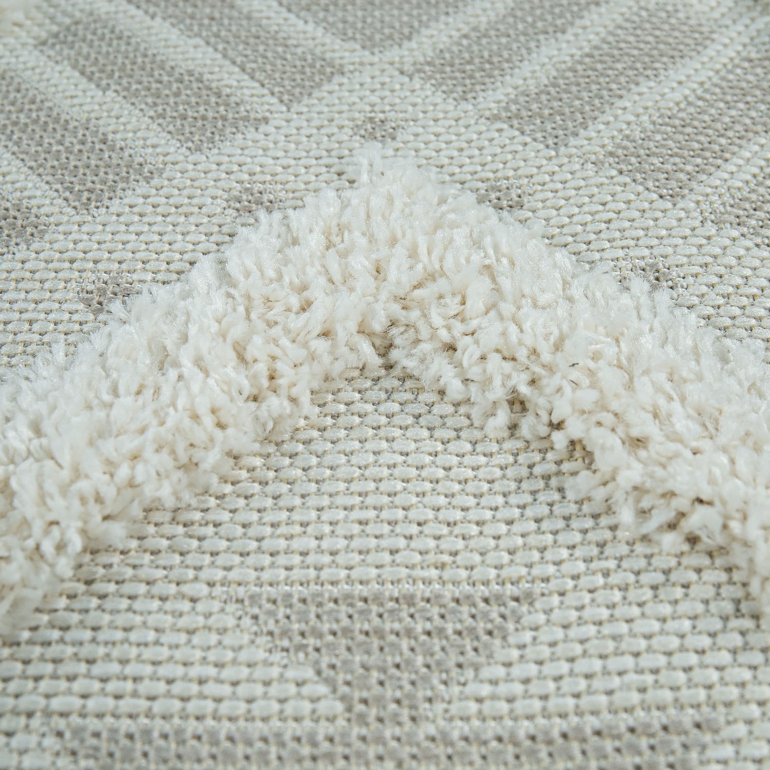 Paco Home Teppich »Eupen 471«, rechteckig, 22 mm Höhe, Hoch-Tief-Struktur, Rauten Muster, In- und Outdoor geeignet