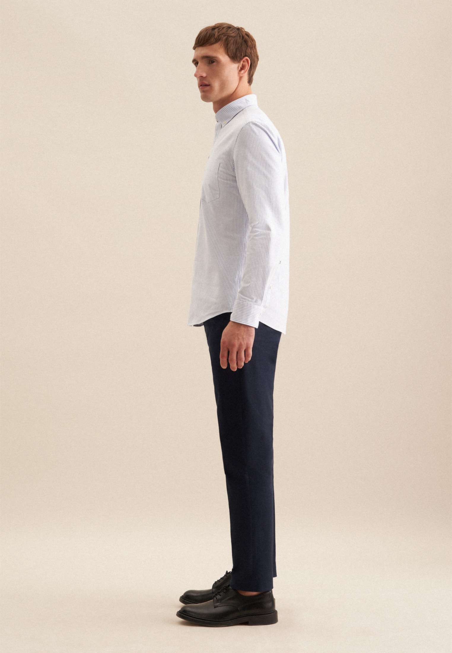 seidensticker Businesshemd Slim 1/1 Button-Down-Kragen Gestreift