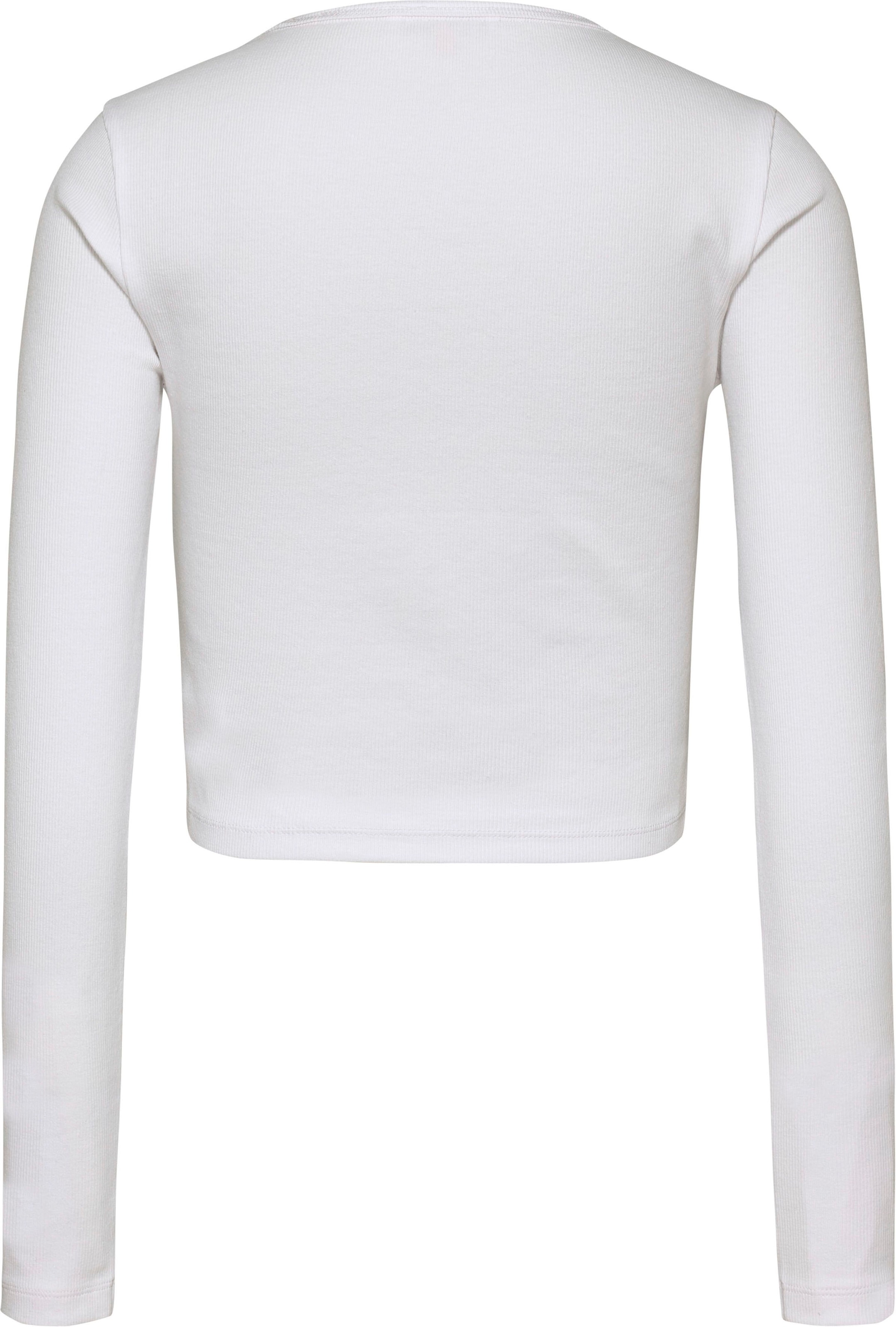 Tommy Jeans Langarmshirt »TJW BBY CRP ESSENTIAL RIB V LS«, mit gesticktem Tommy Jeans Logo-Flag