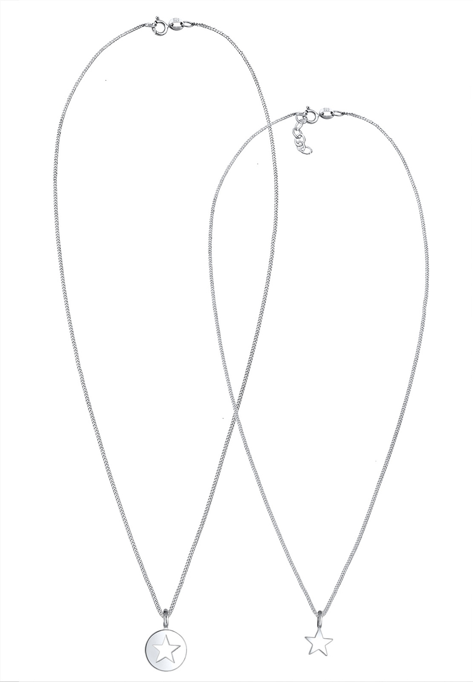 Elli Ketten-Set »Halskette Mutter Tochter Stern Anhänger 925 Sterling Silver«