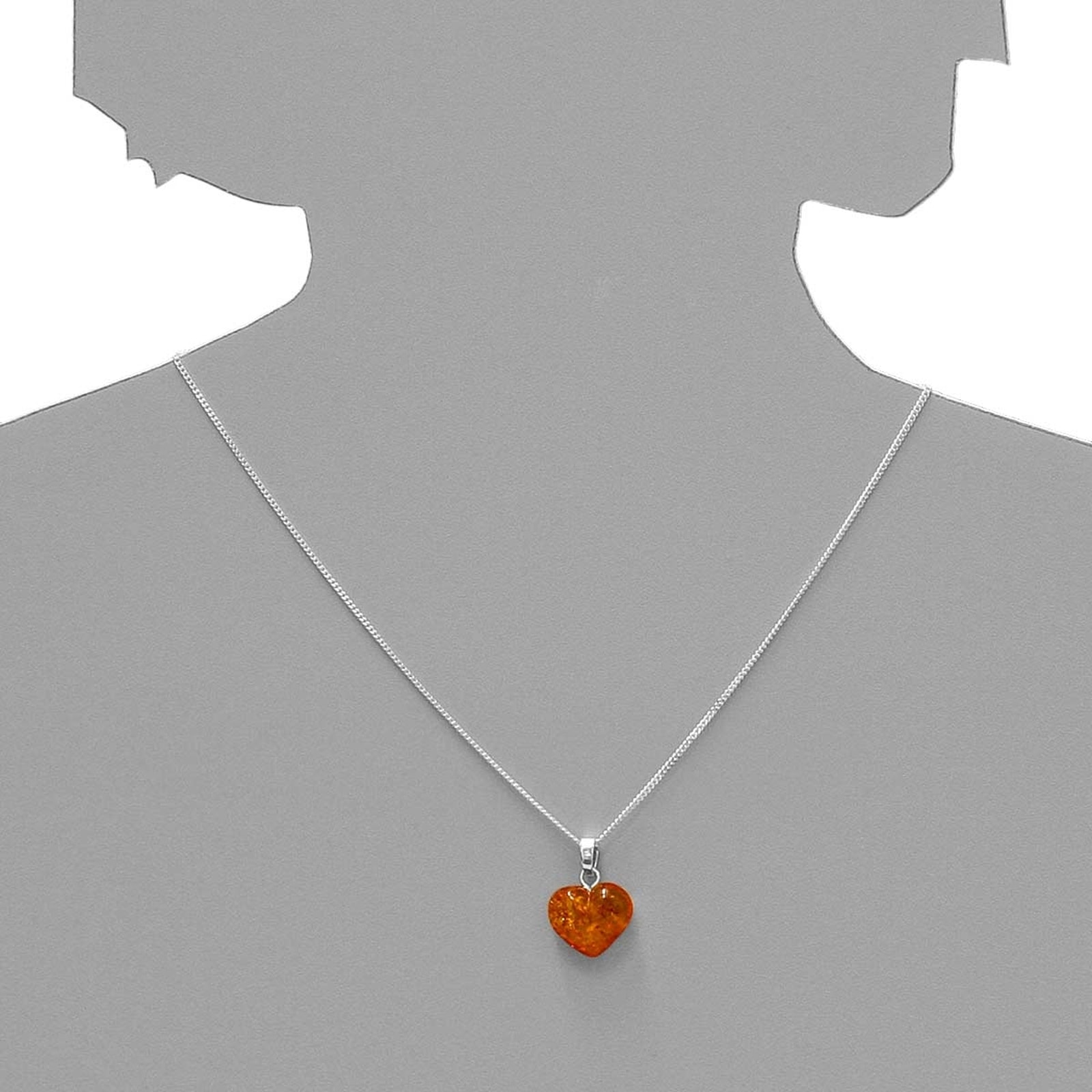 OSTSEE-SCHMUCK Kettenanhänger »- Herz 16 mm Silber 925/000 - Bernstein - ,« ()