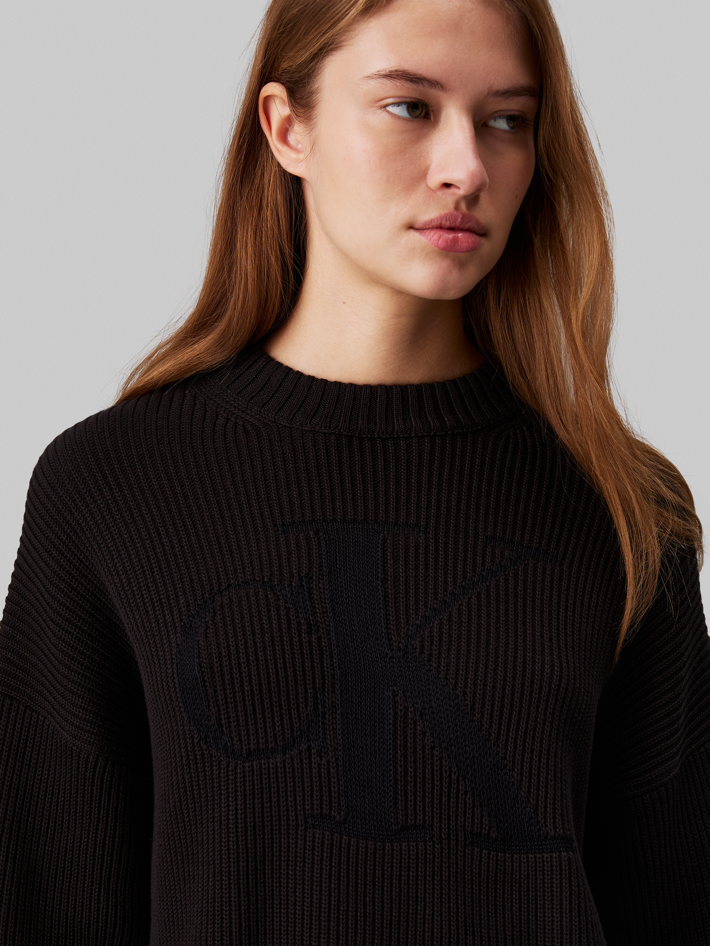 Calvin Klein Jeans Stehkragenpullover »LOGO INTARSIA REGULAR SWEATER«, mit Logostickerei