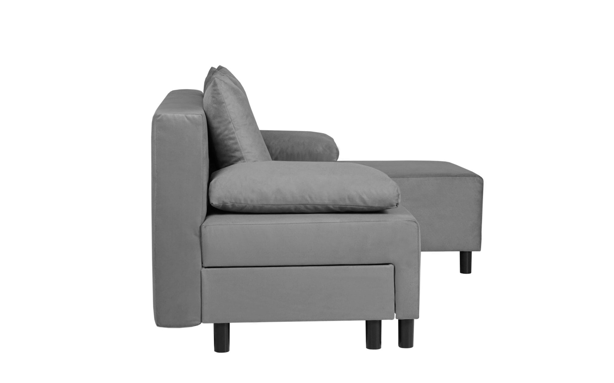 INOSIGN Ecksofa »IWALANI, Schlafsofa mit Bettkasten, Recamiere beidseitig montierbar«, L-Form, B/T/H 199/135/83 cm, Struktur weich & Velvet