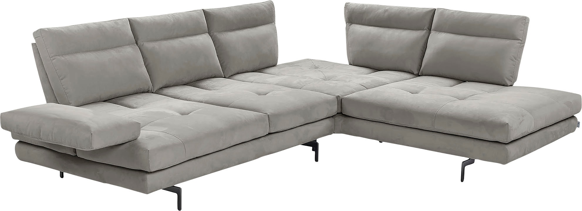 CALIA ITALIA Ecksofa »Toby Wing, L-Form, Designsofa mit sensationellem Sitzkomfort«, Sitztiefenverstellung, funktionale Ecke, Füße in schwarz matt