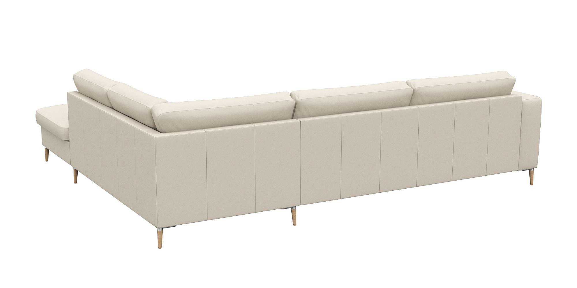 FLEXLUX Ecksofa »Fiore, Sitzaufbau mit hochwertigem Kaltschaum für mehr Sitzkomfort«, breite Armlehnen, L-Form, Füße Alu/Eiche