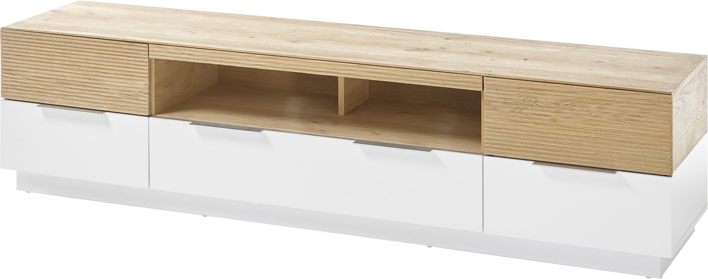MCA furniture Lowboard »Dubai«, für Tv bis 84 Zoll geeignet, weiß matt mit Absetzung