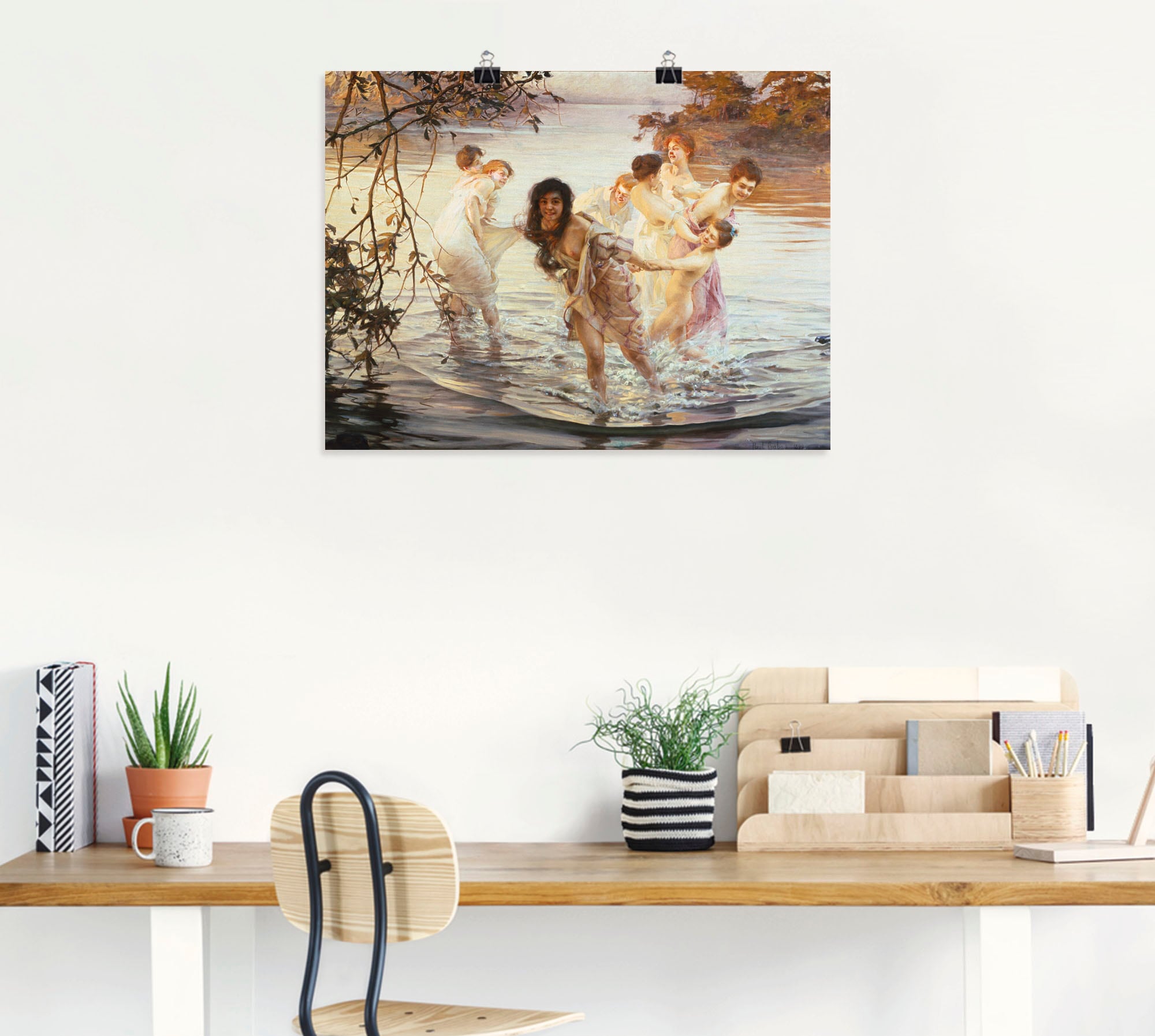 Artland Wandbild »Glückliches Spiel im Wasser. 1899« Gruppen & Familien 1 Stk. tlg. als Leinwandbild, Poster in verschied. Größen