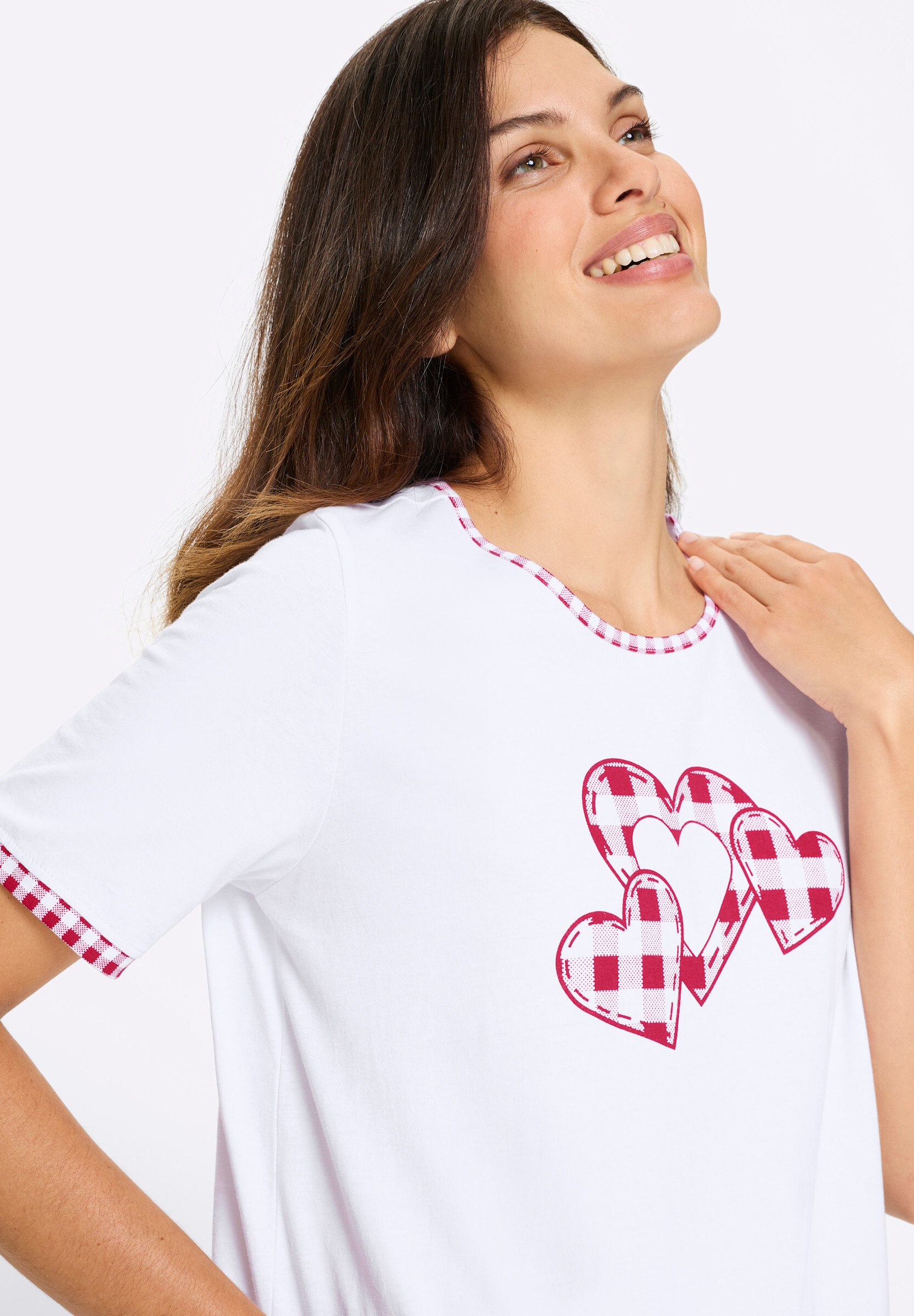Sieh an! Longshirt »Longshirt Longshirt mit Herzchen-Motiv«