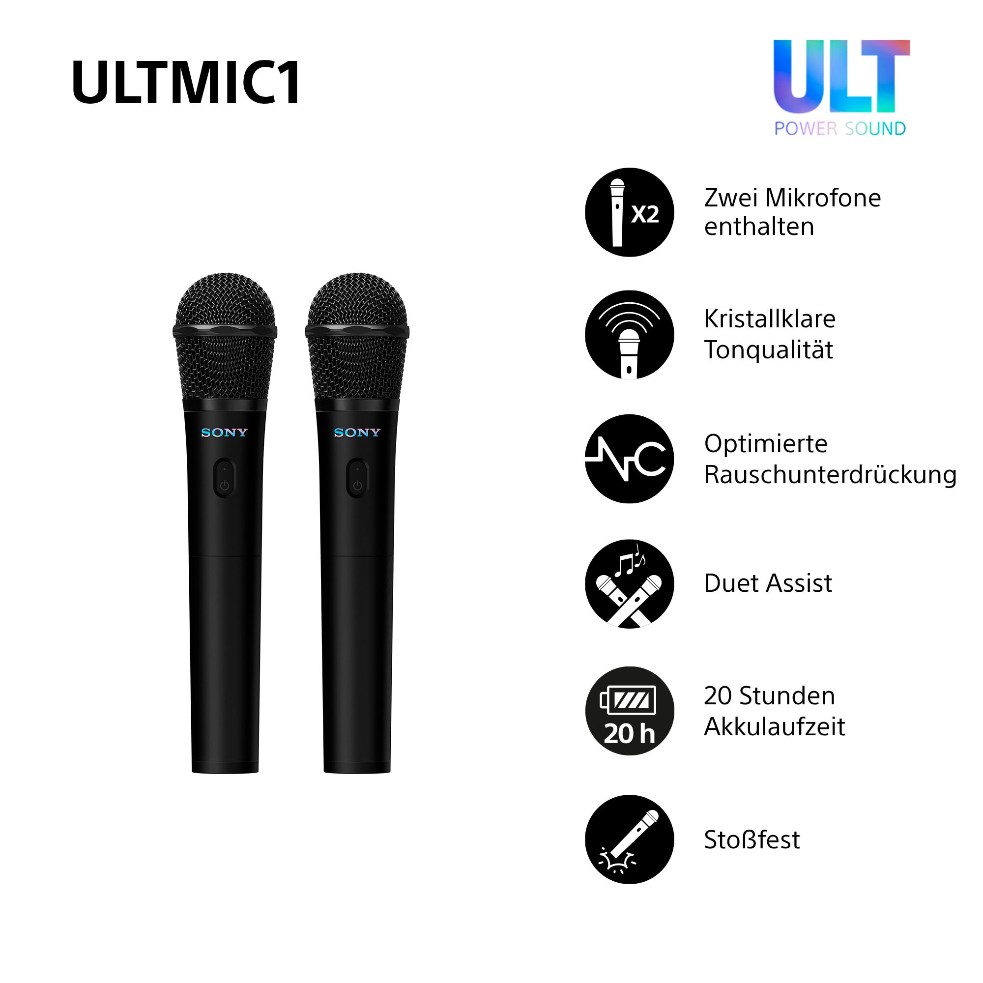 Sony Party-Lautsprecher »ULT Tower 9AC + ULT MIC1«, (Set)
