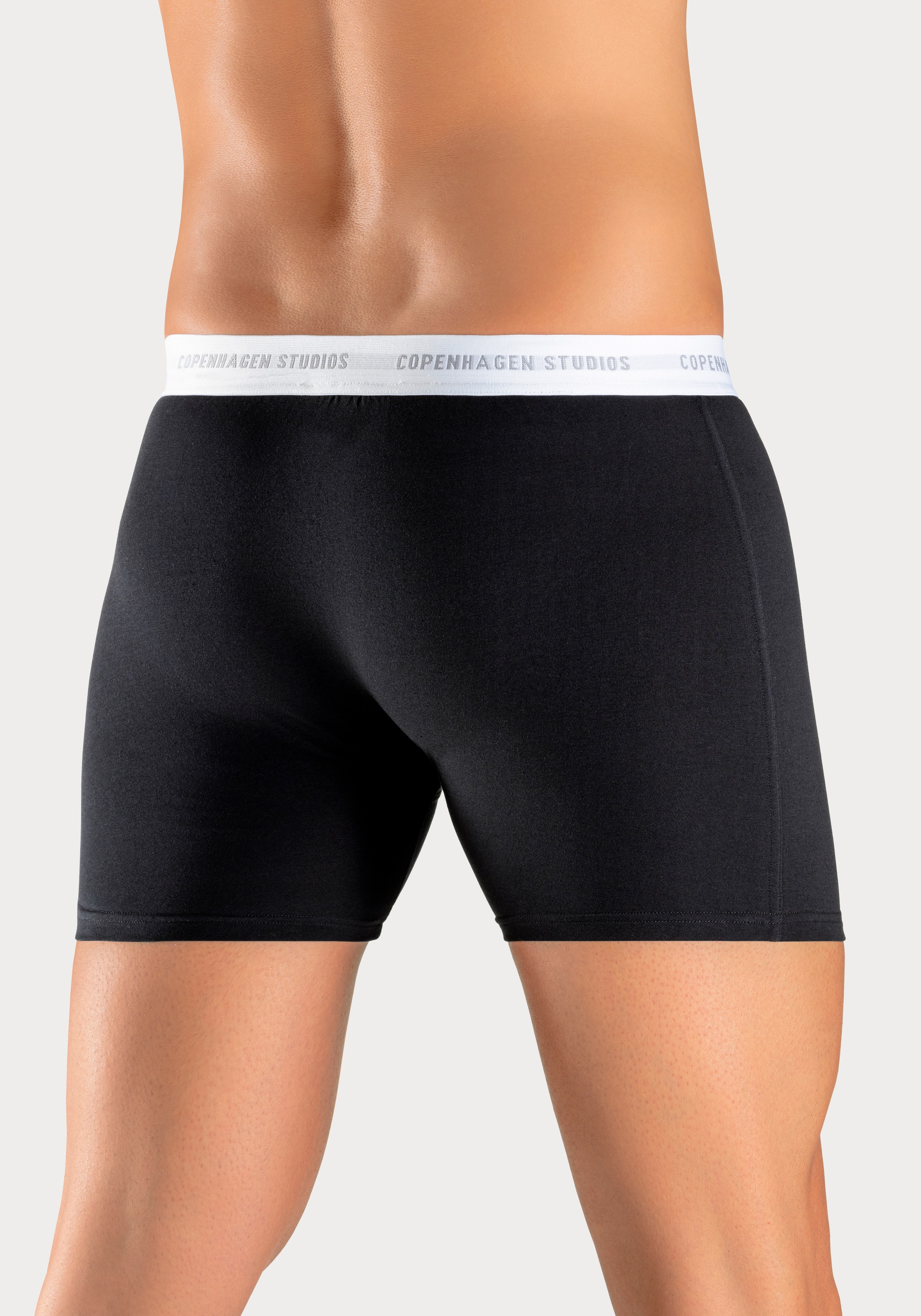 Copenhagen Studios Boxer »Boxershorts für Herren«, (Packung, 3 St., 3er-Pack), mit längerem Bein und Logobund