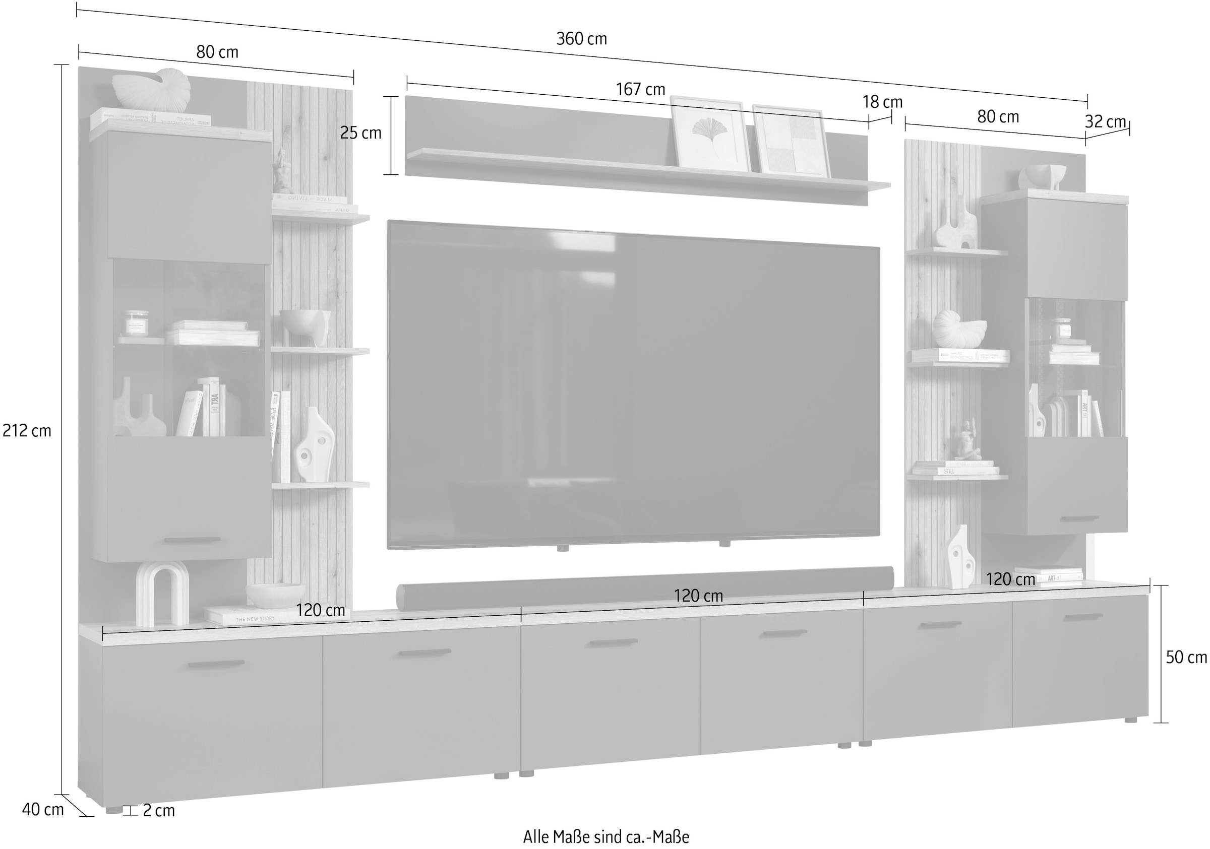 Home affaire Wohnwand »Bajo« 6 Stk. tlg.