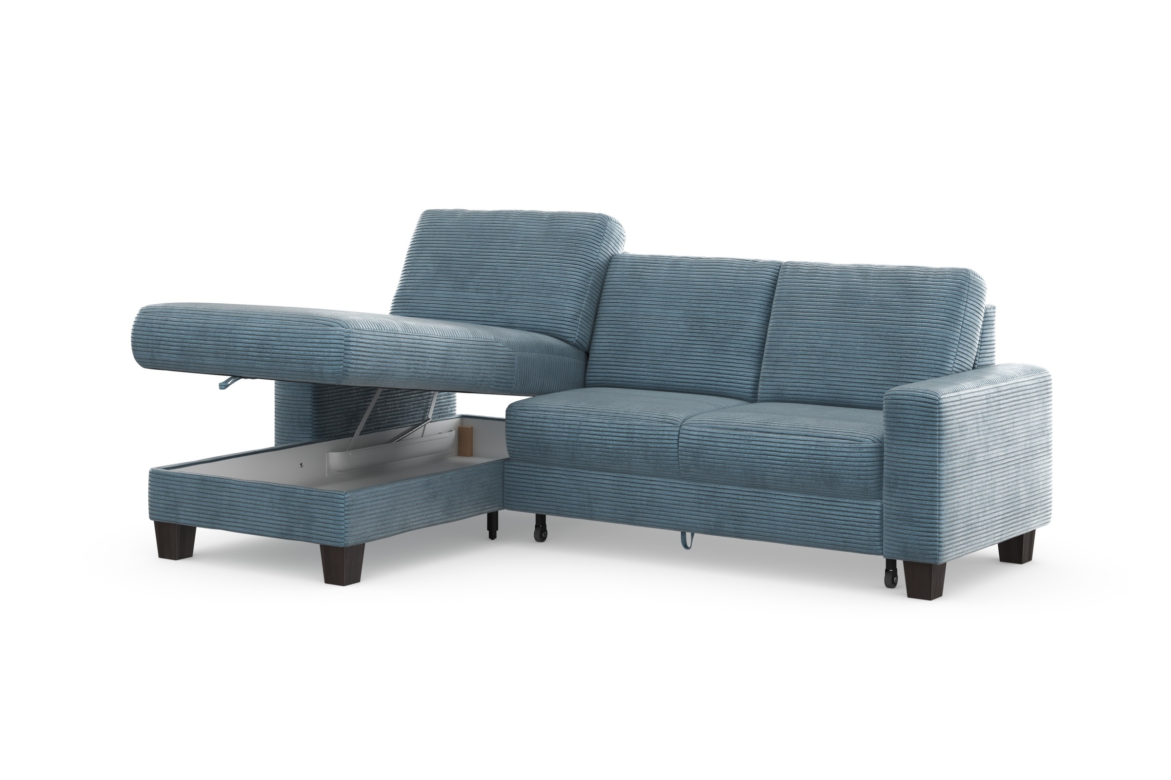 Home affaire Ecksofa »Summer L-Form«, mit Recamiere, mit oder ohne Bettfunktion und Bettkasten, Cord-Bezug