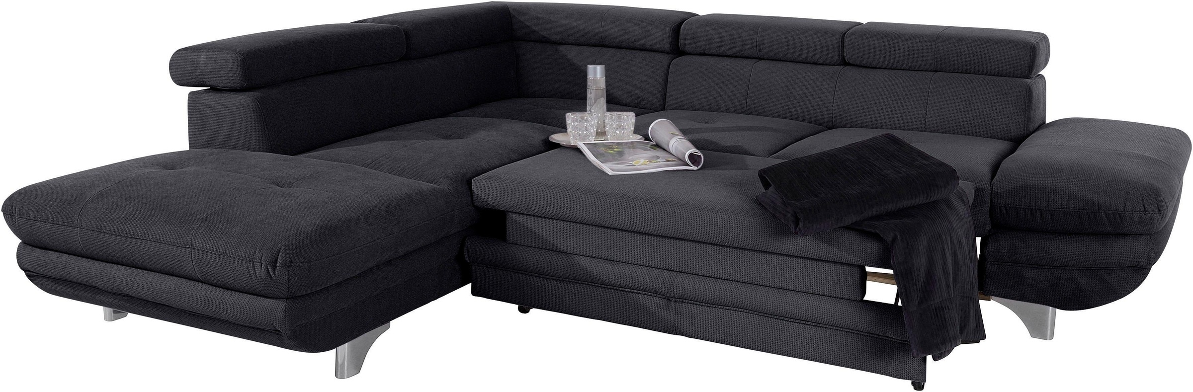 COTTA Ecksofa »Enterprise L-Form«, mit Arm- & Kopfteilverstellung, wahlweise mit Bettfunktion