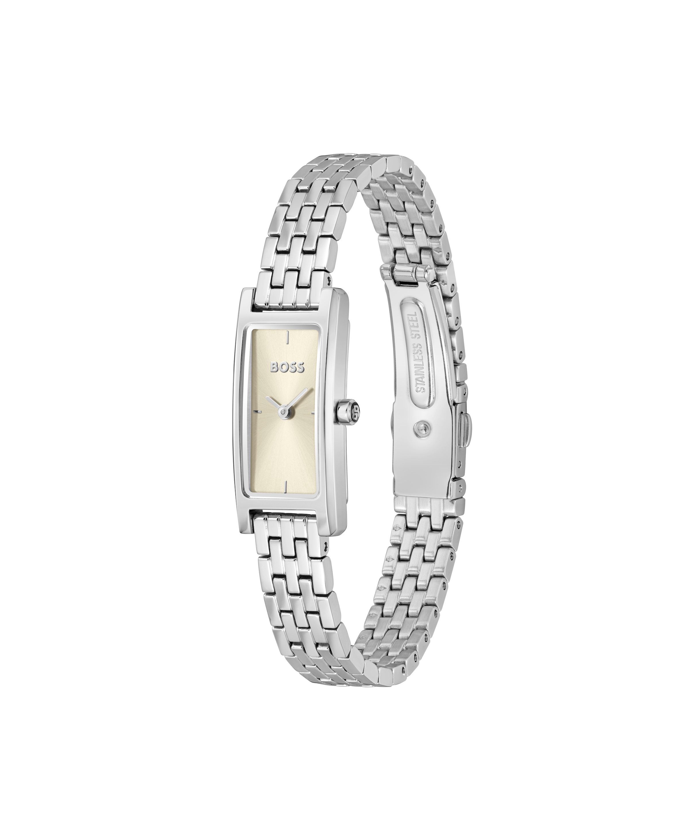 BOSS Quarzuhr »LUCY« Armbanduhr, Damenuhr, Edelstahlarmband, analog