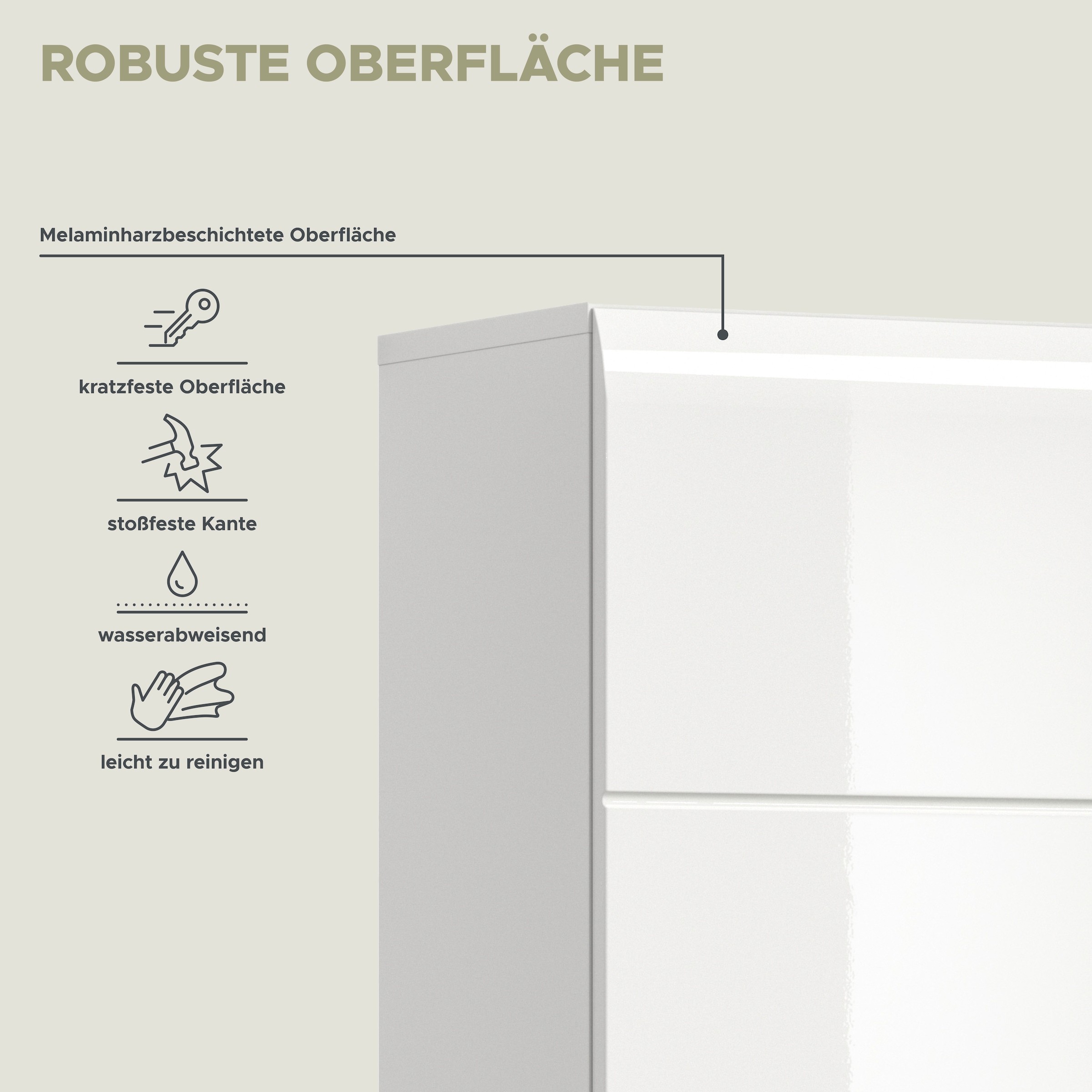 INOSIGN Stauraumschrank 1 Stk. tlg. Florenz, Hochschrank, Weiß Hochglanz Tiefzieh, 185 cm hoch, Bad