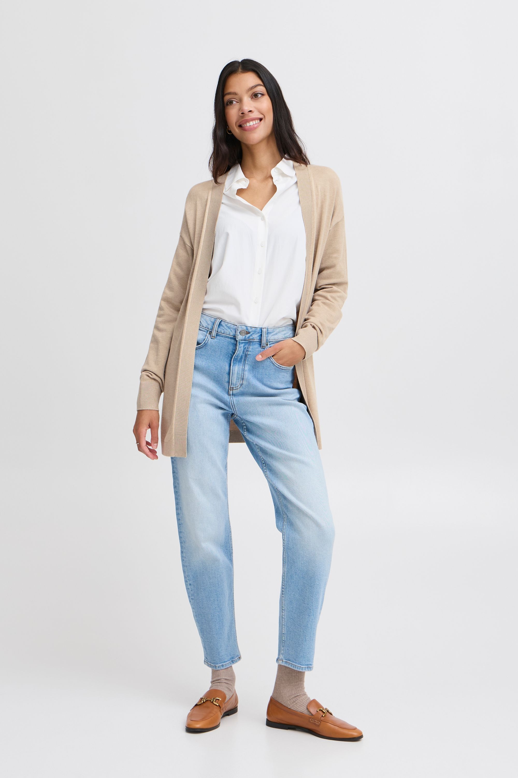 b.young Strickjacke »Strickjacke BYMMMORLA LONG CARDIGAN -«