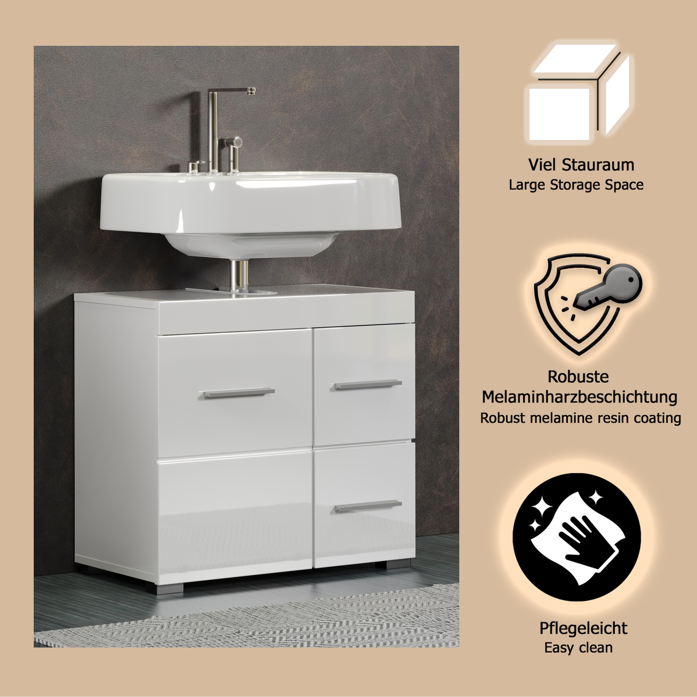 welltime Waschbeckenunterschrank »Avena« 1 Stk. tlg.