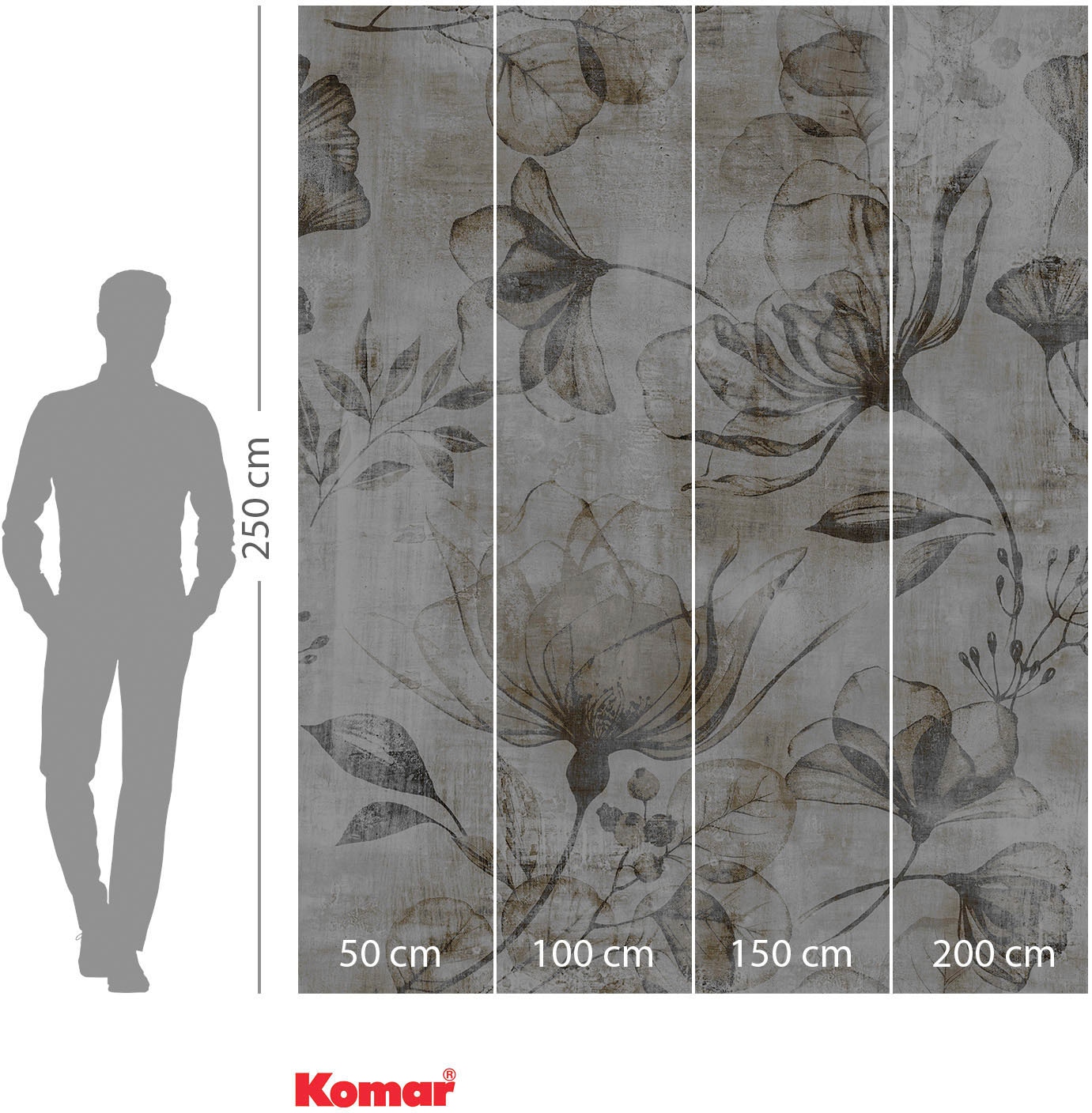 Komar Vliestapete »Digitaldruck Vlies - Rustic Roses - Größe 200 x 250 cm«, bedruckt, Wohnzimmer, Schlafzimmer