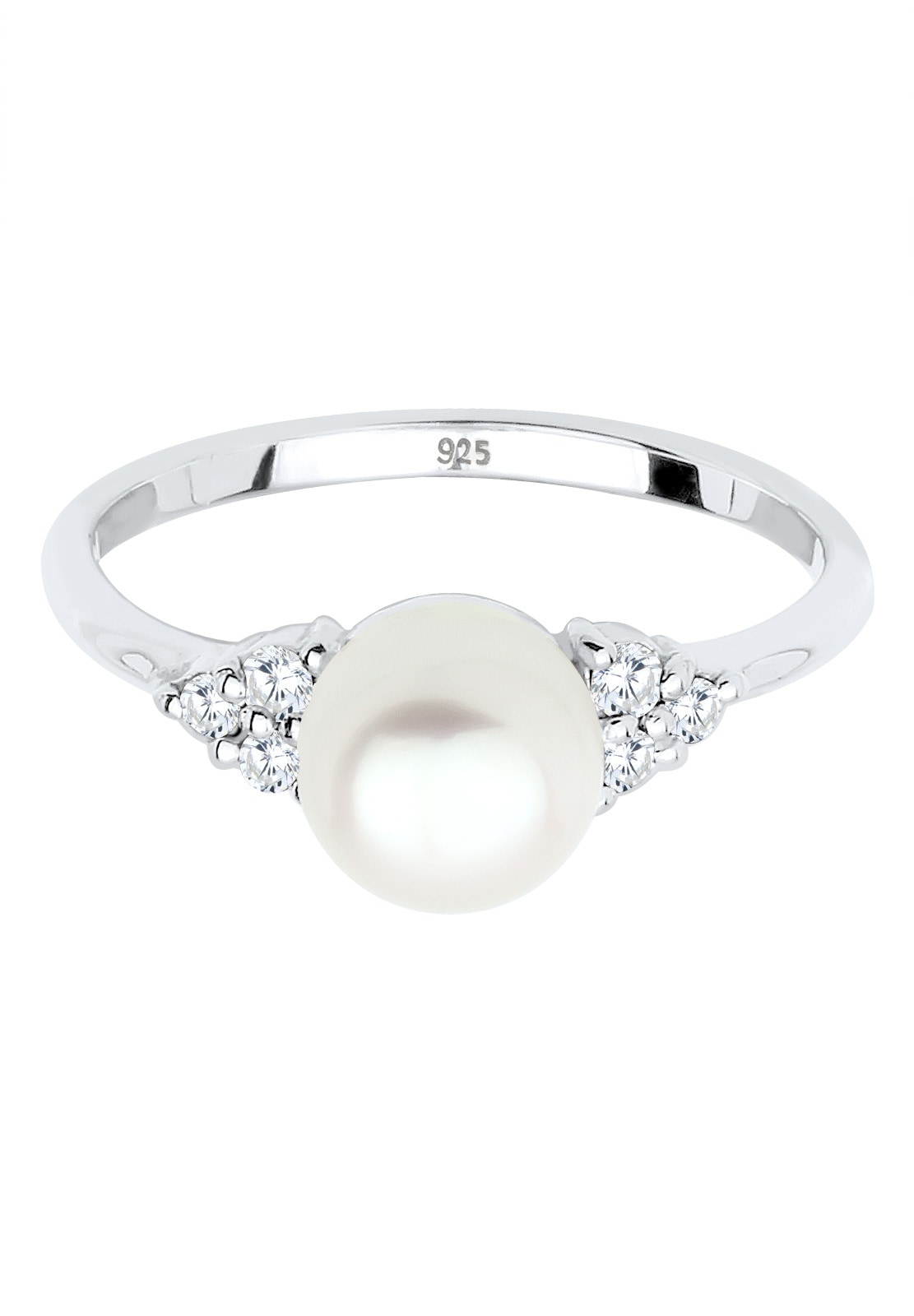 Elli Premium Silberring »Ring Zirkonia Weiße Runde 925 Sterling Silber«
