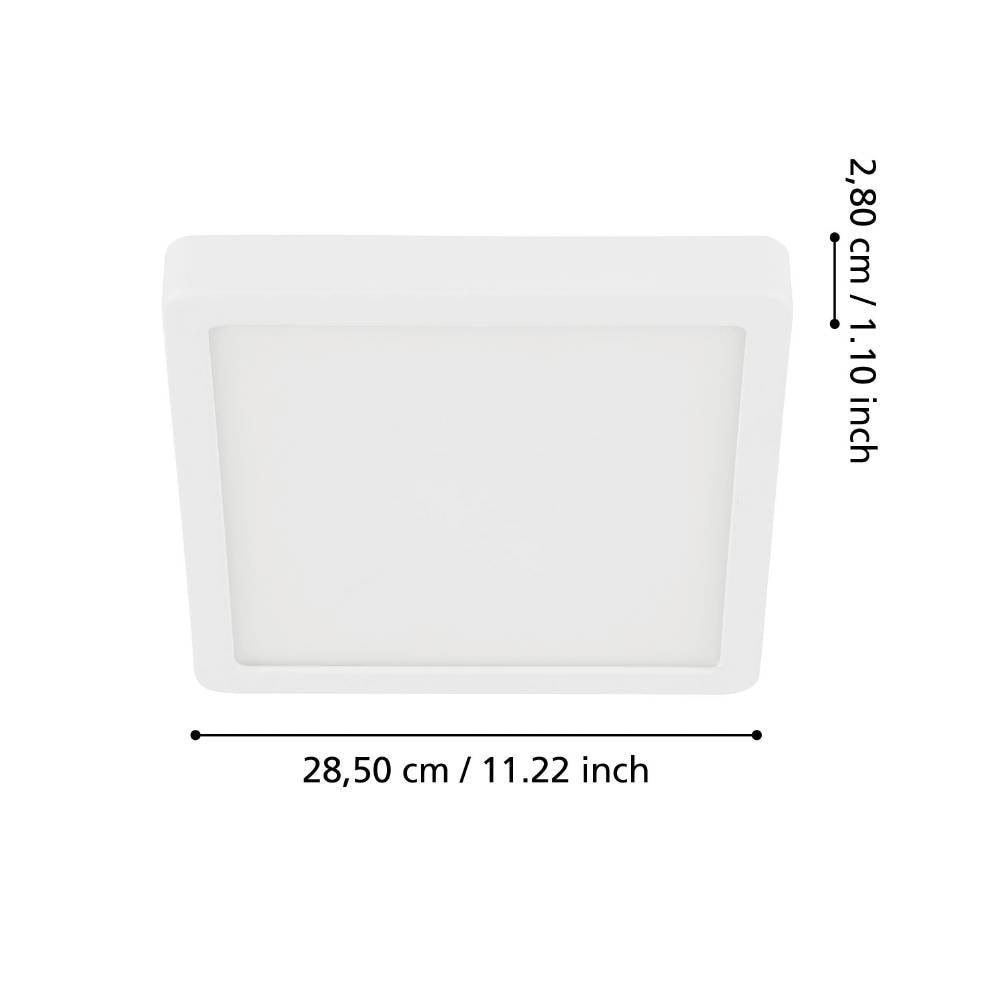 EGLO Deckenleuchte »FUEVA 5 Deckenlampe, IP44, geringe Aufbauhöhe, 20 Watt, Quadrat« LED-Modul 1 Stk. Neutralweiß Aufbauleuchte, Badezimmer, Bad-Deckenlampe, modern,  28,5x28,5x2,8cm