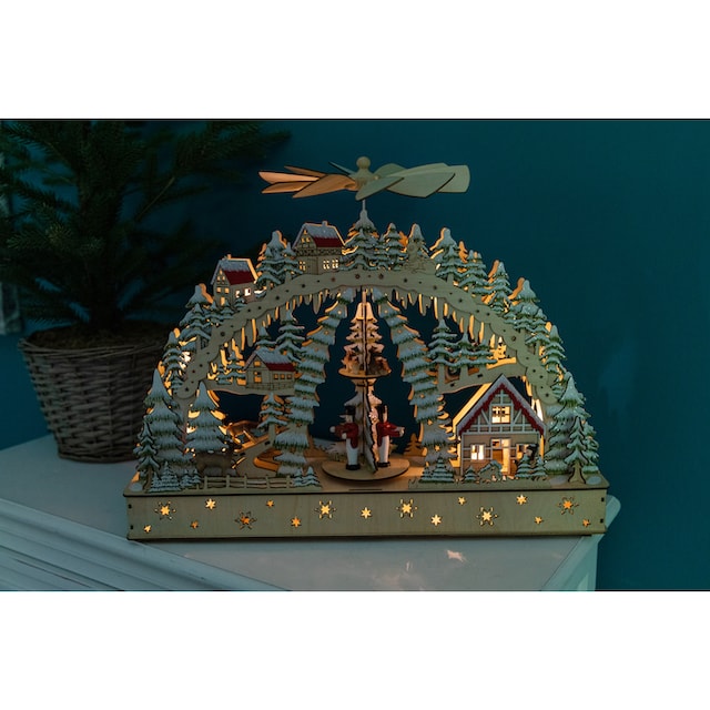 Myflair Möbel & Accessoires LED Schwibbogen »Weihnachtsdeko«, aus Holz, mit  LED Beleuchtung, Höhe ca. 38 cm bequem online kaufen