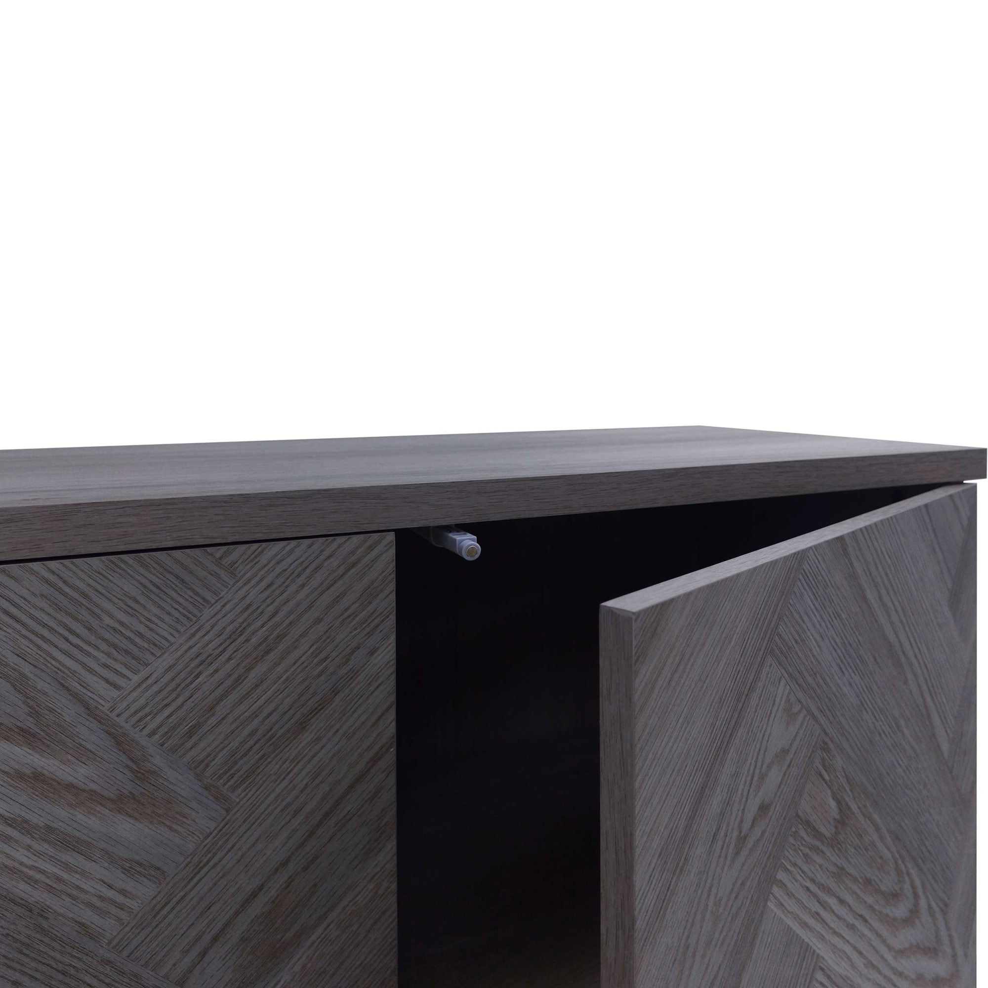 Leonique Sideboard »Eadwine« Kommode, Push-to-open, Türen mit Fischgräten Muster, Breite 130 cm
