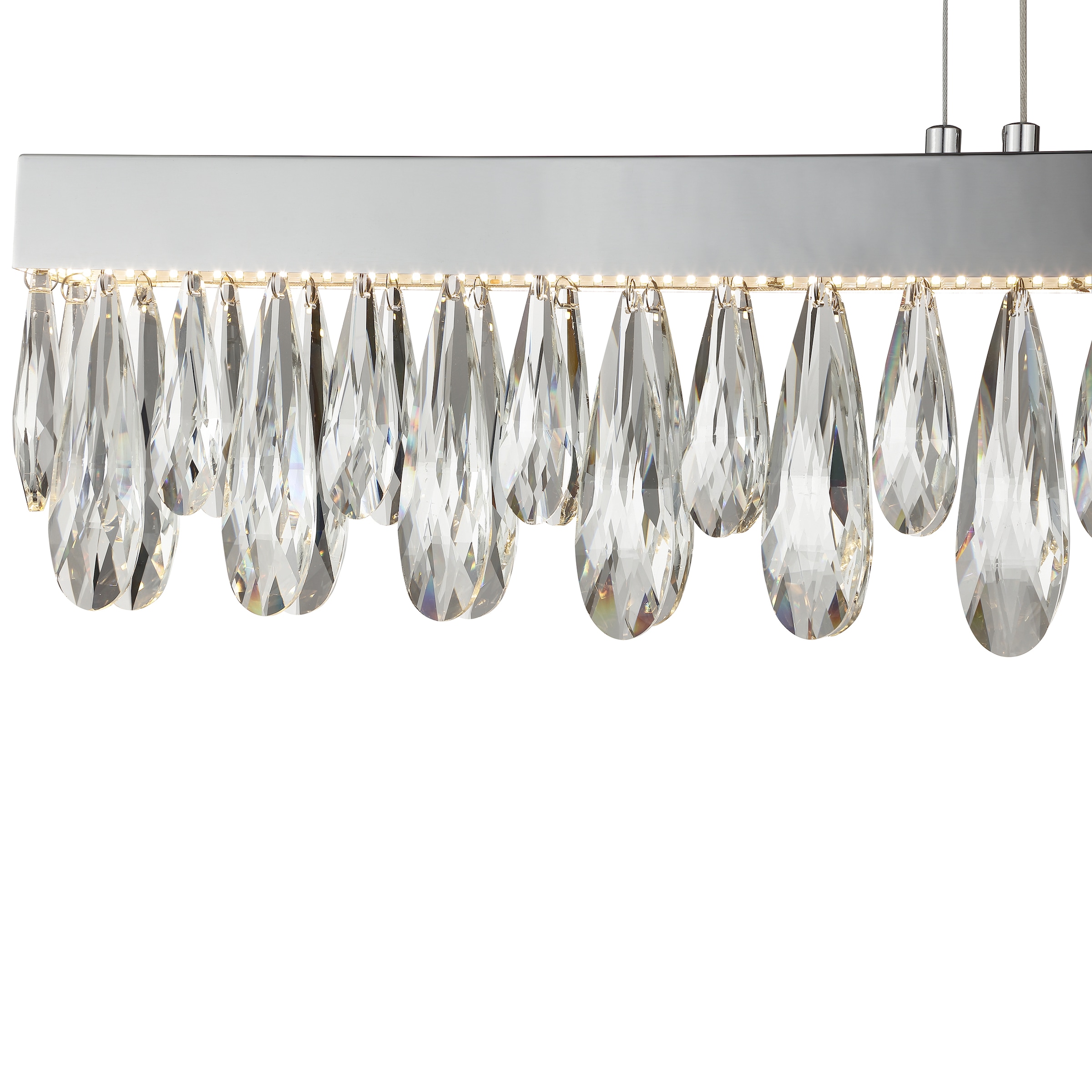 lumiCouture LED Pendelleuchte »Celestia« LED-Modul 1 Stk. Warmweiß L. 100 x H. 150 cm, 3300 lm, 2700 K, K9- Kristalle