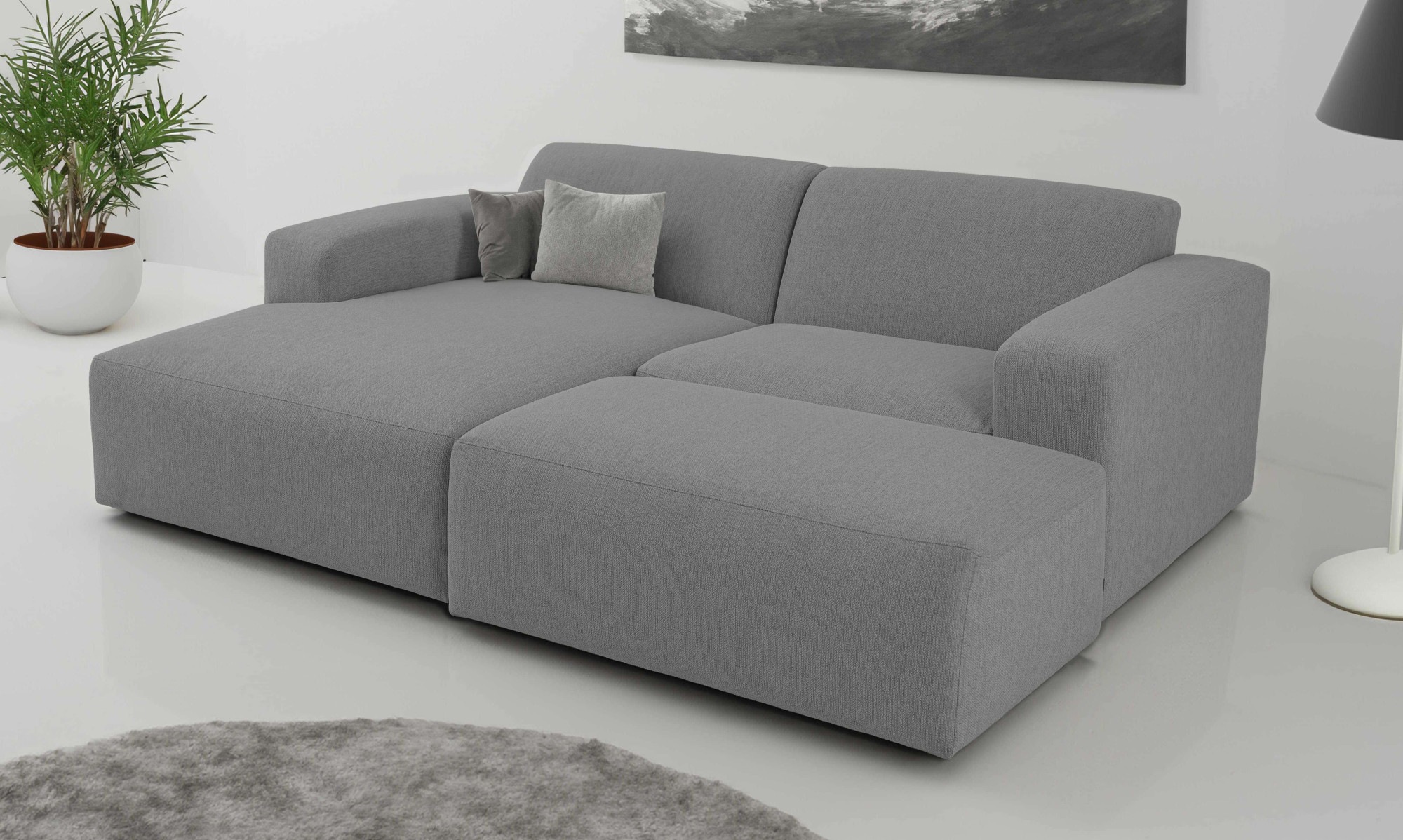 INOSIGN Ecksofa »Koa,228cm, L-Form, Modulsofa, Webstoff, Cord«, Designsofa, Set, Hocker inklusive, weicher Lounge-Sitzkomfort