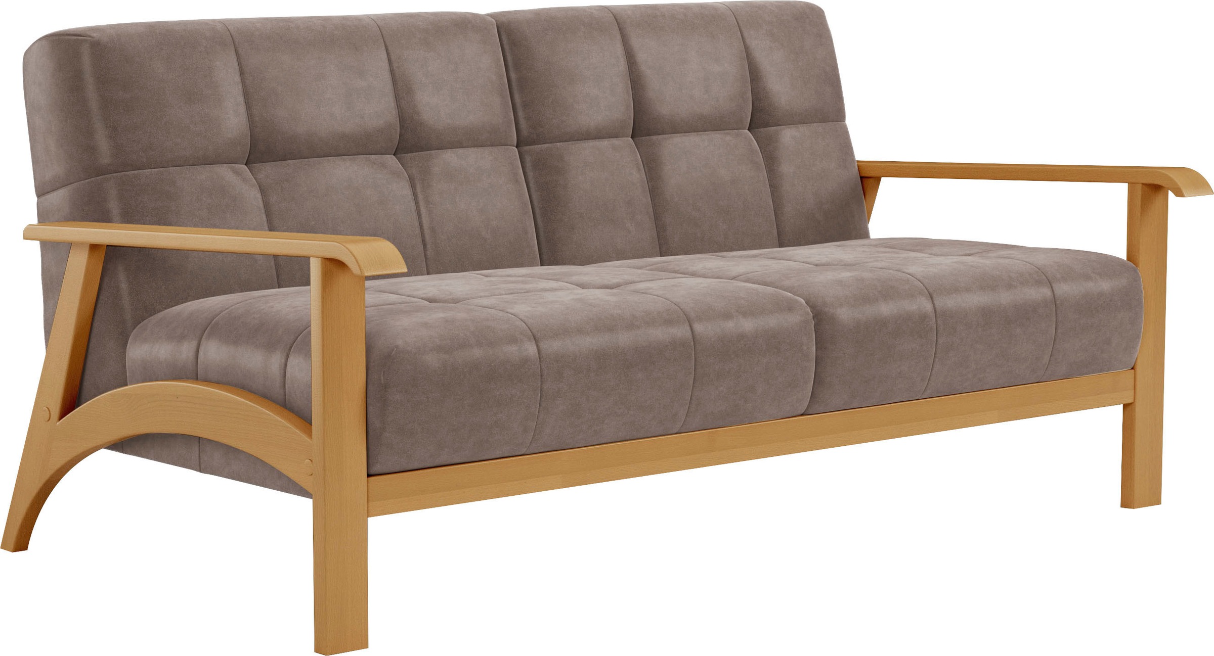 sit&more 2,5-Sitzer »Billund«, Armlehnen aus eichefarbigem Buchenholz, verschiedene Bezüge und Farben