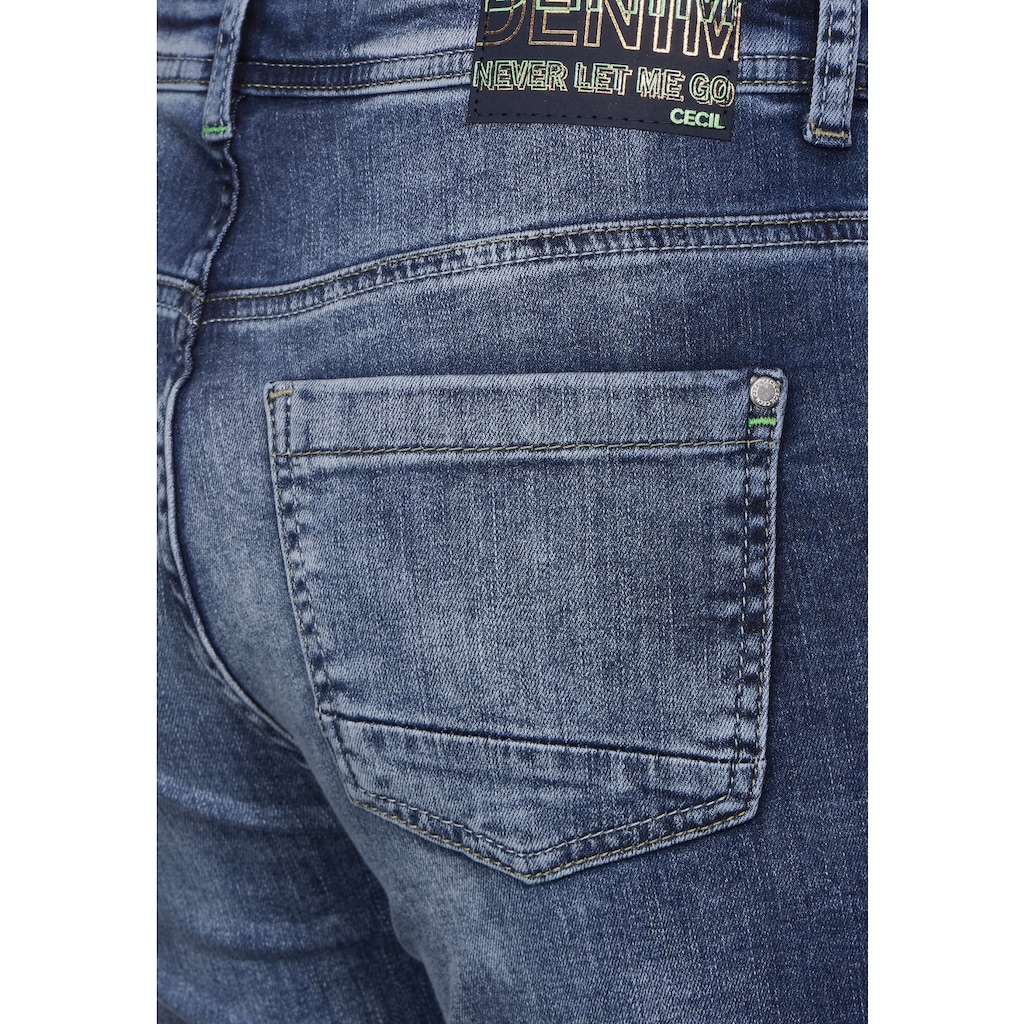 Cecil Slim-fit-Jeans »Vicky Authentic«, in mittelblauer Waschung