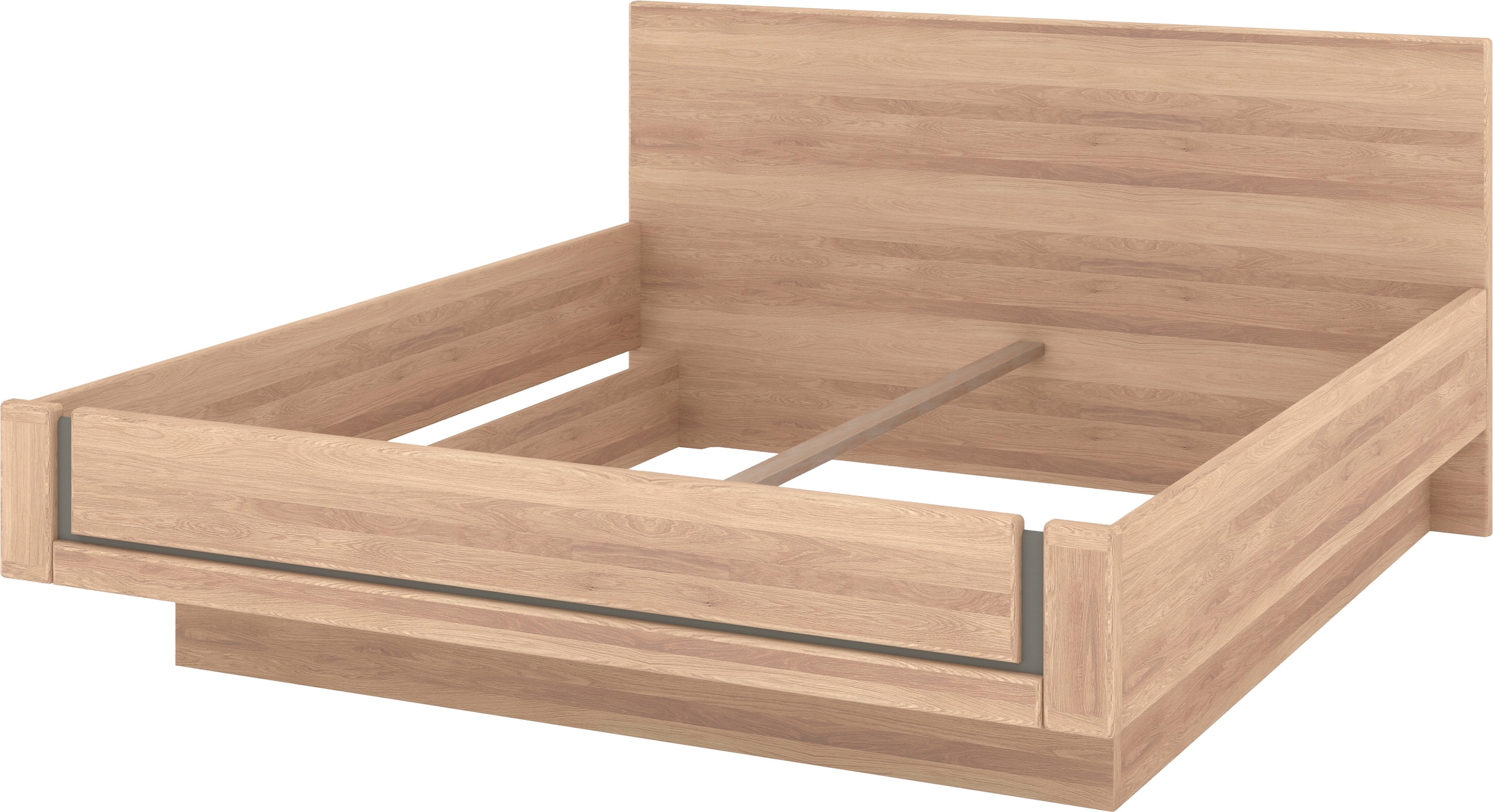Musterring Holzbett »Sorrent, Bettgestell, Bettrahmen, teilmassiv Eiche«, (MADE IN GERMANY), Eiche teilmassiv, Liegehöhenverstellung, in schwebender Optik