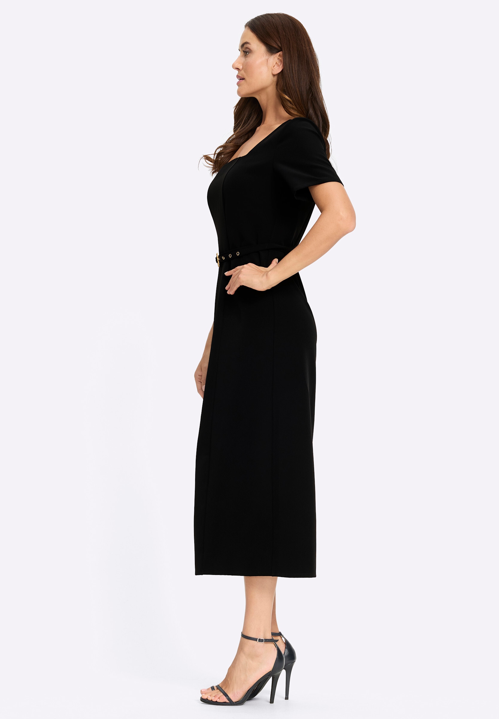 heine Etuikleid »Web-Kleid Webkleid inklusive Gürtel« Ohne Taschen