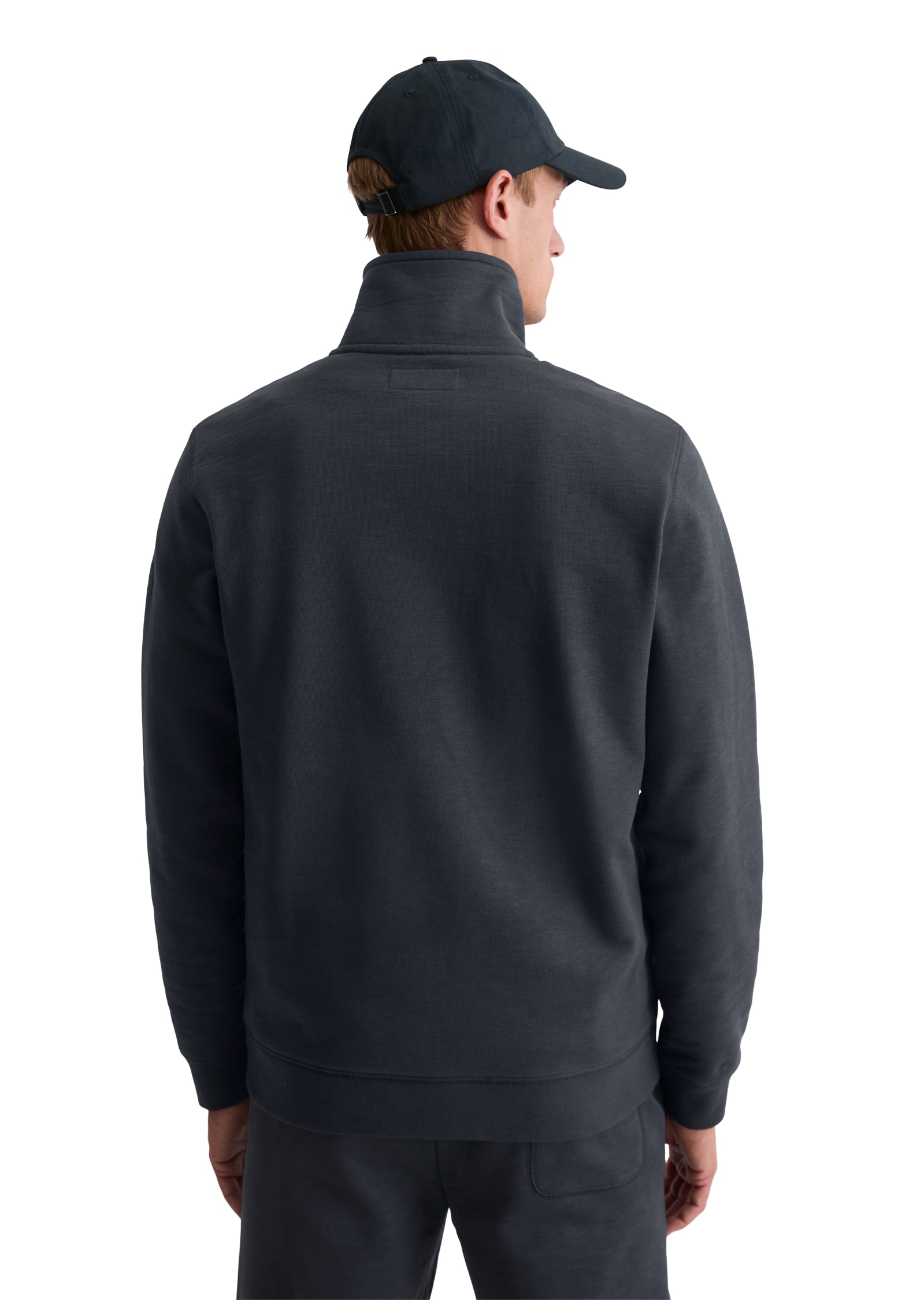 Marc O'Polo Sweatshirt »regular fit aus weicher Bio-Baumwolle«, Troyerkragen mit Reißverschluss
