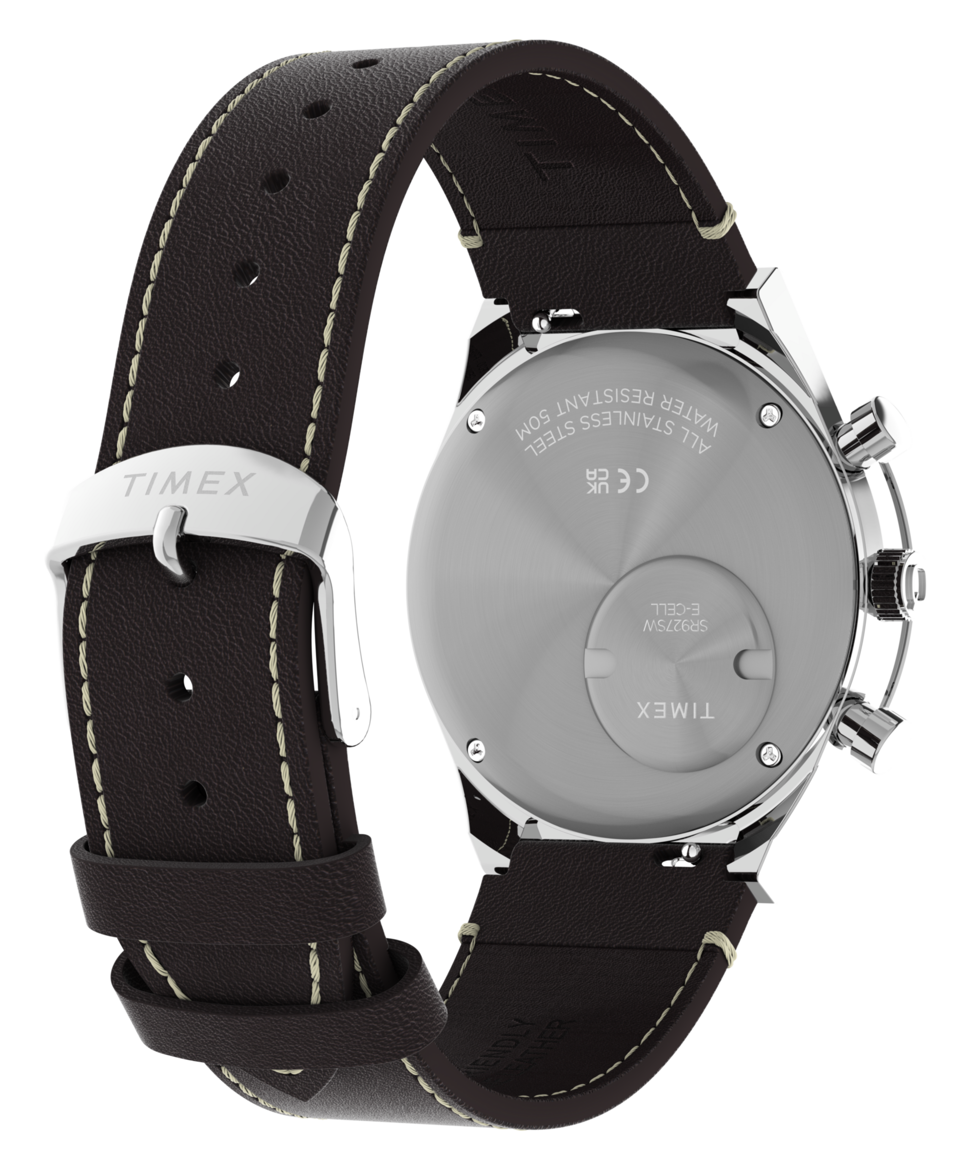 Timex Chronograph »Q Timex Chrono« Quarzuhr, Armbanduhr, Herrenuhr, Lederarmband, analog, Tag