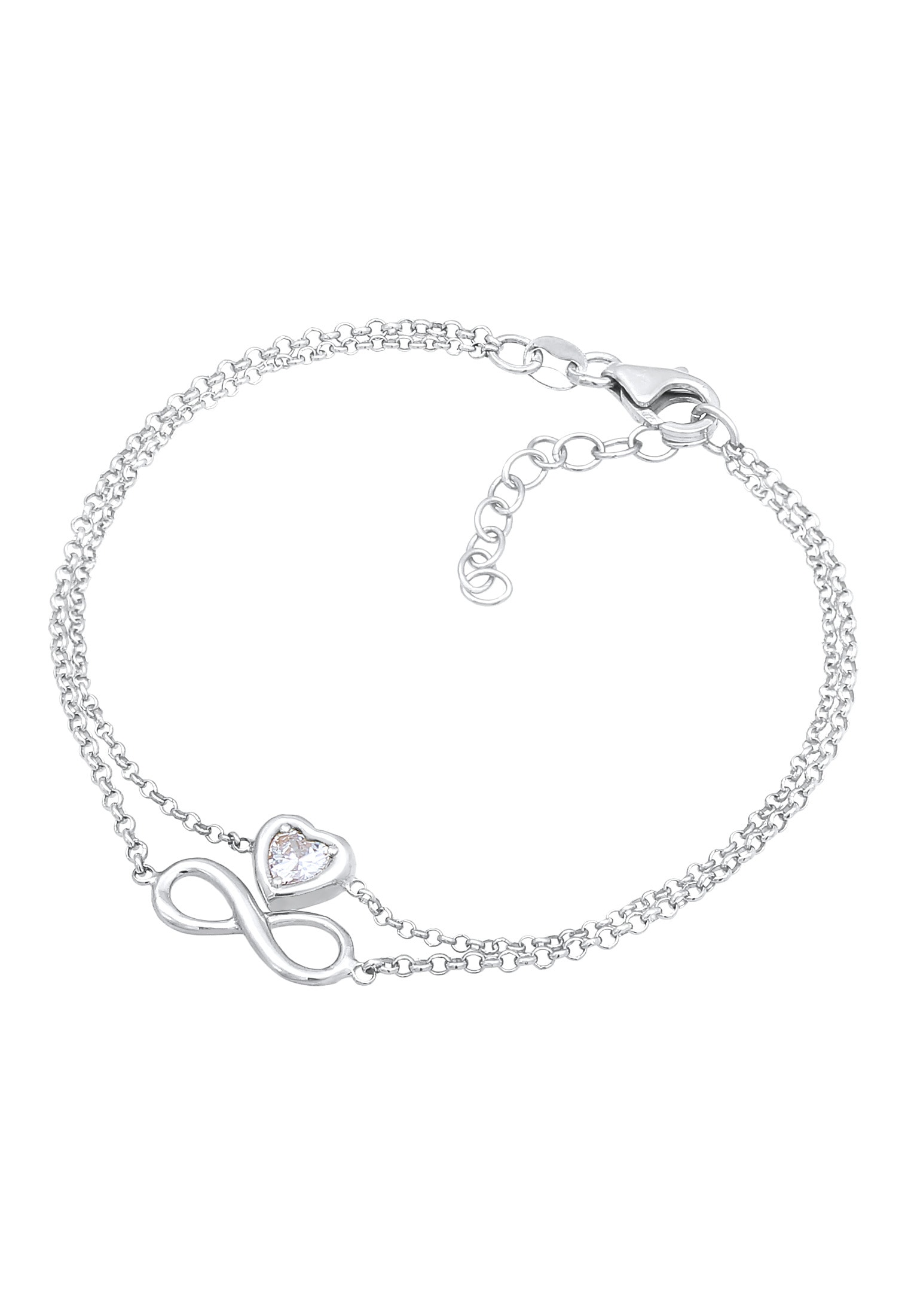 Elli Armkette »Armband Layer Infinity Herz Unendlichkeit 925 Silber«
