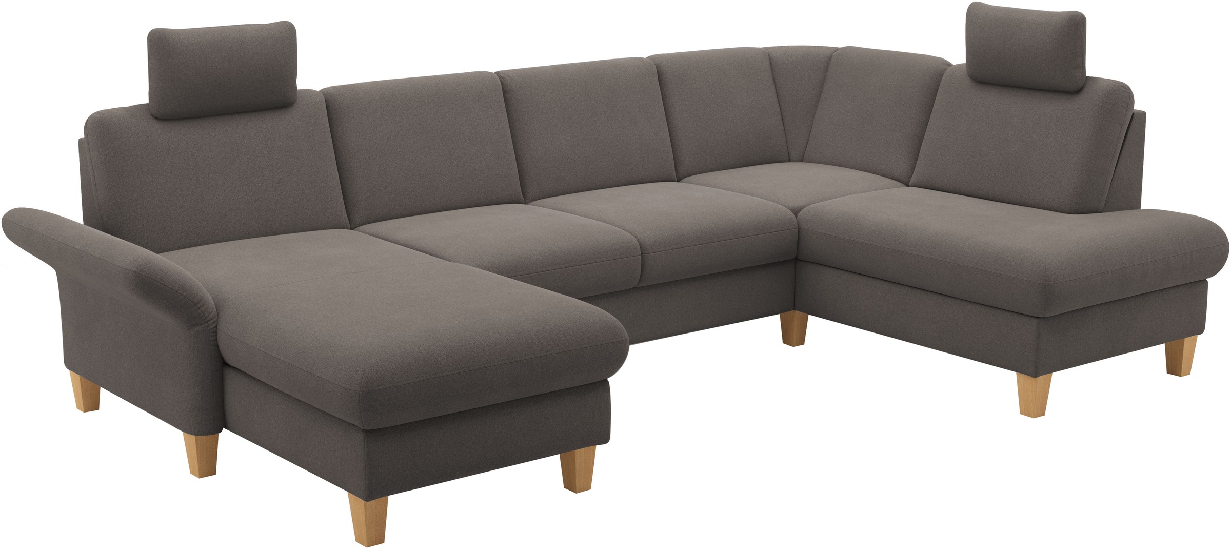 Home affaire Wohnlandschaft »Rochelle, U-Form«, optional mit Armteilverstellung, mit Bettfunktion & Bettkasten