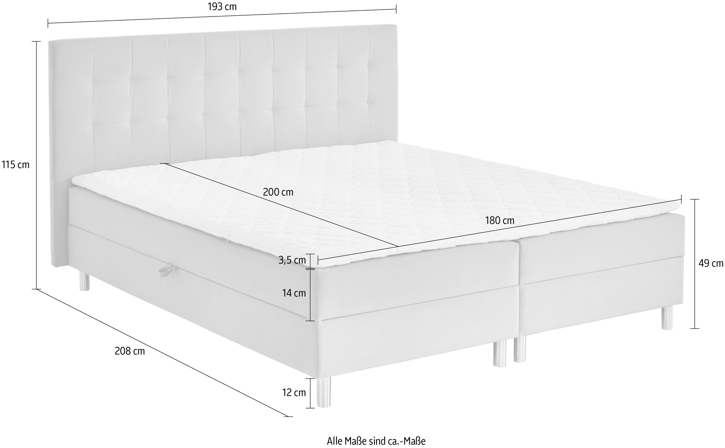 ATLANTIC home collection Boxbett »Holly«, mit Taschen-Federkernmatratze und Topper, wahlweise mit Bettkasten