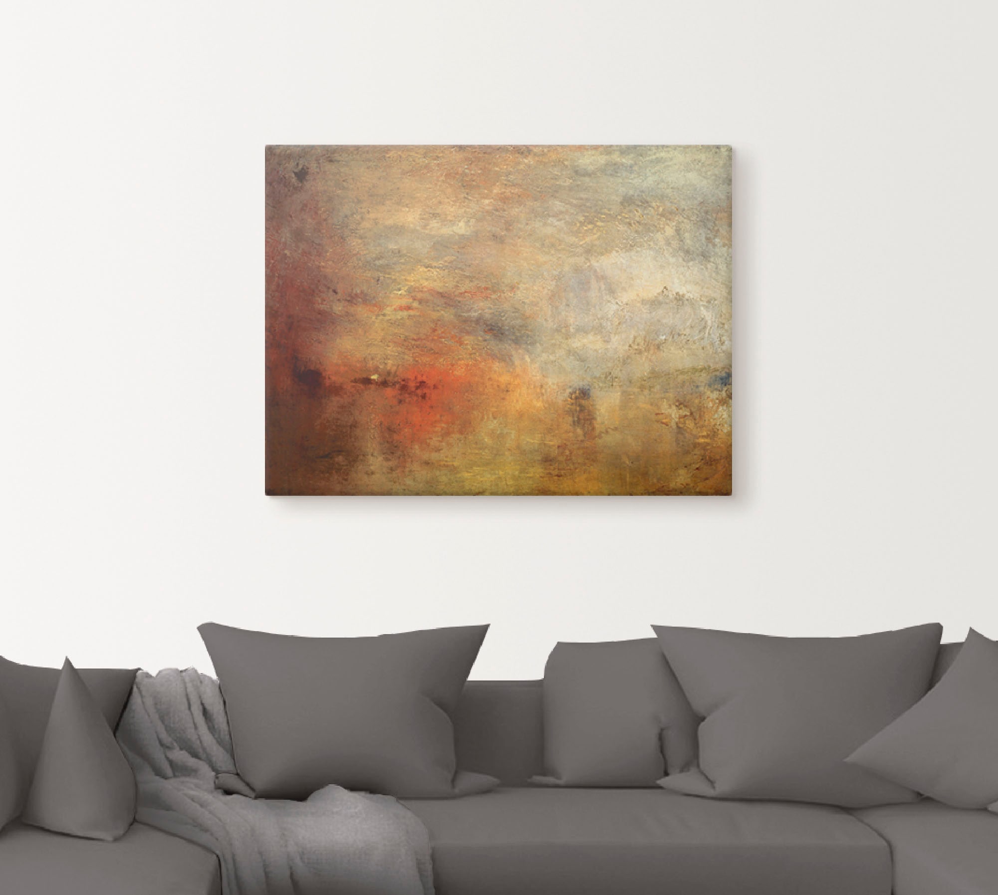 Artland Leinwandbild »Sonnenuntergang über einem See. 1840« Gewässer 1 Stk. tlg. auf Holzrahmen gespannt