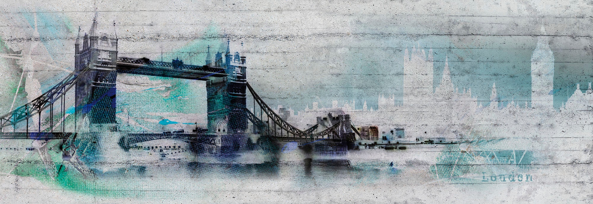 Komar Fototapete »London - Größe 368 x 127 cm« bedruckt glatt Wohnzimmer, Schlafzimmer