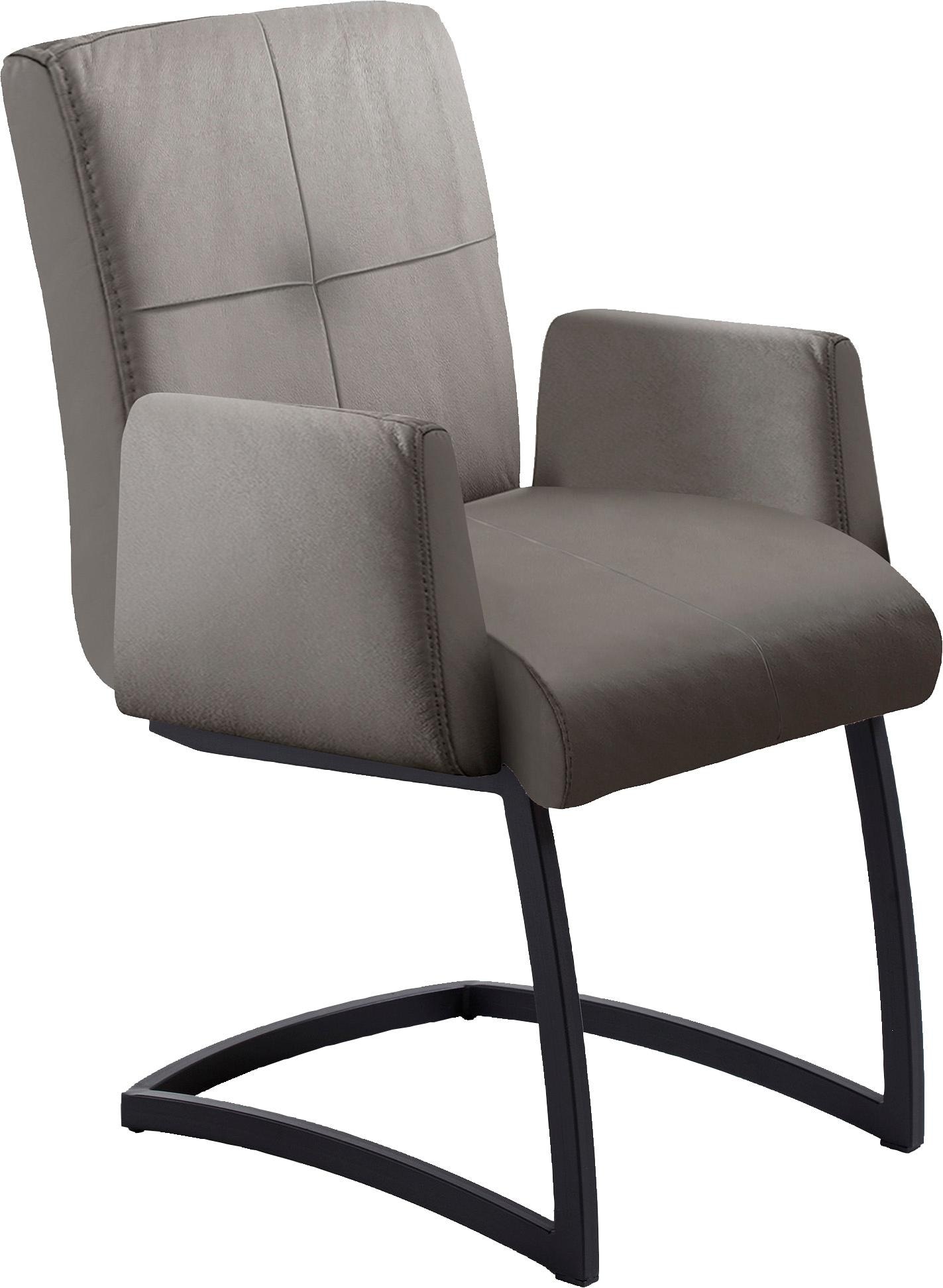 exxpo - sofa fashion Freischwinger »Affogato mit komfortablen Armlehnen«, Kunstleder SOFTLUX®, attraktiven Kreuznaht in der Rückenlehne