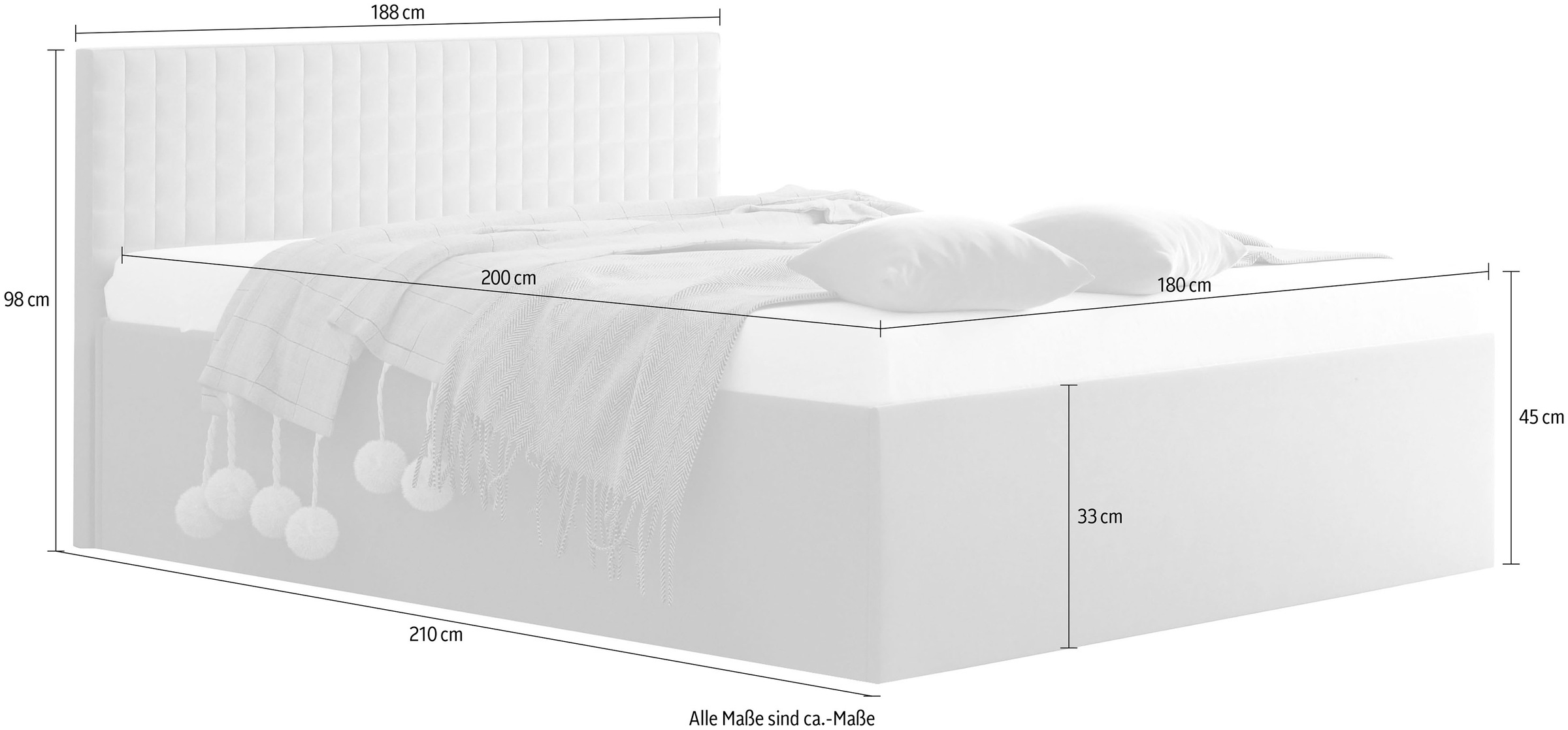 Westfalia Schlafkomfort Polsterbett, mit bestellen auf Rechnung Bettkasten Matratze bei mit Ausführung