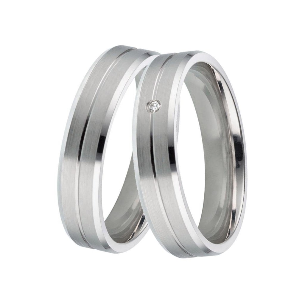 DOOSTI Trauring »Schmuck Geschenk Silber 925 Trauring Ehering Partnerring LIEBE«, Made in Germany, wahlweise mit oder ohne Brillant