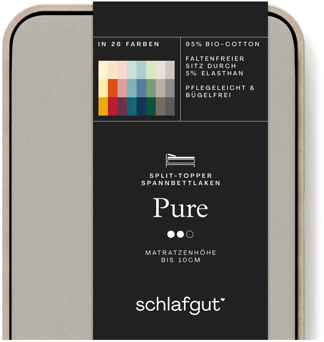 Schlafgut Spannbettlaken »Pure Split-Topper«, MADE IN GREEN by OEKO-TEX®