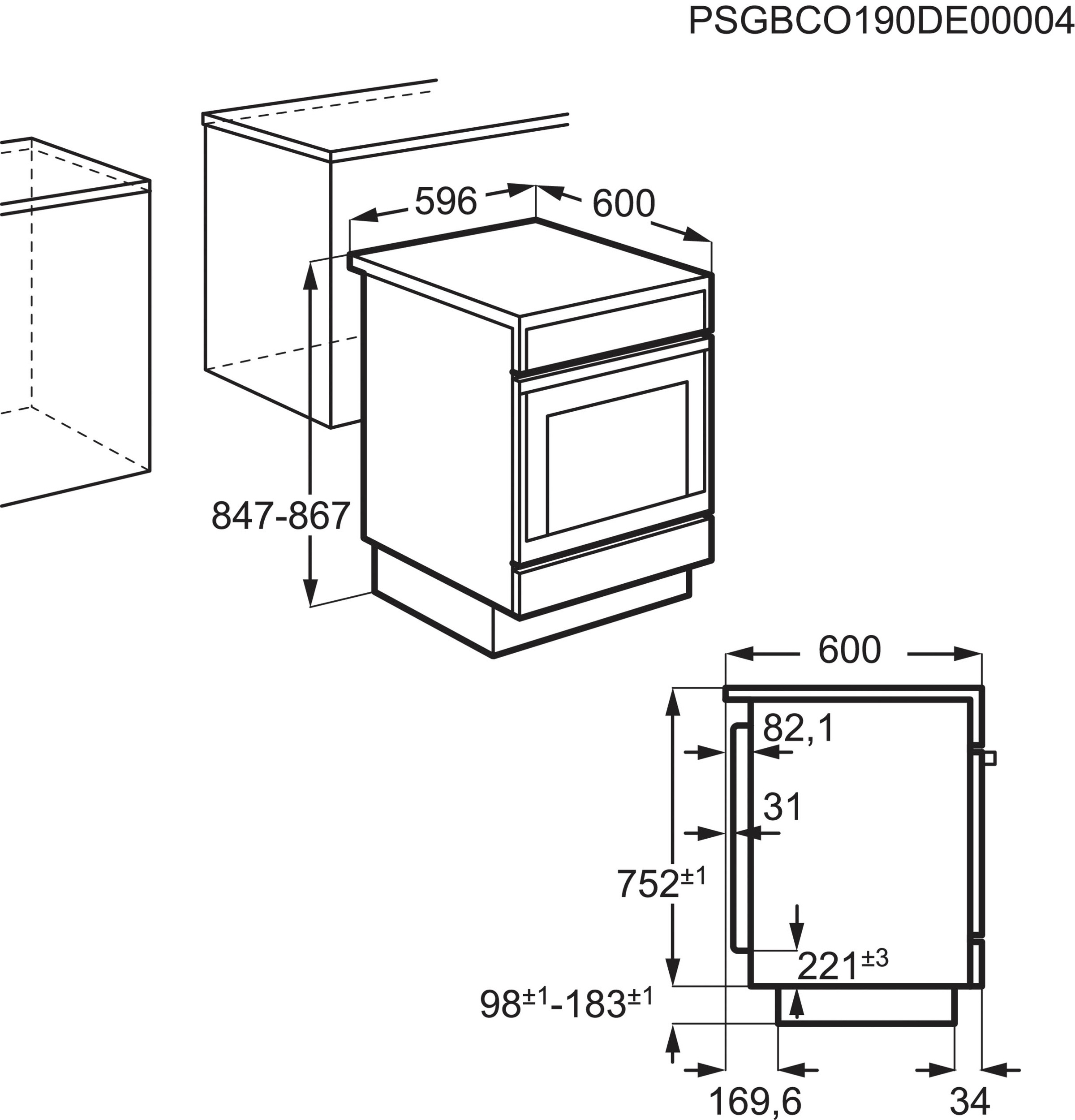 AEG Induktions-Standherd »CIB6642BBW«, mit 2-fach-Teleskopauszug, SteamBake – mit Feuchtigkeitszugabe, Hob²Hood - Funktion
