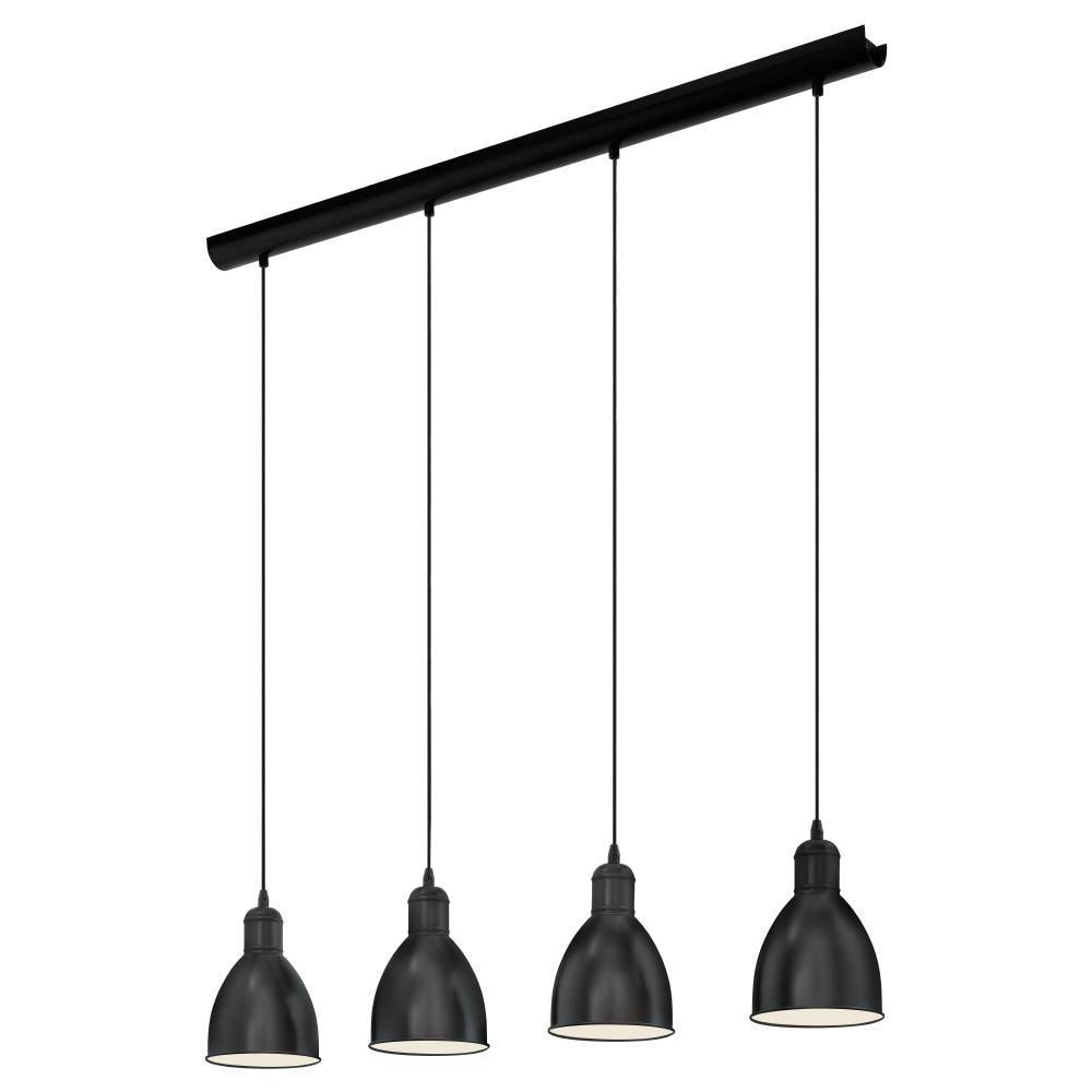 EGLO Pendelleuchte »PRIDDY Hängeleuchte, Pendellampe, Stahl, schwarz, E27, Industrial«, 4 flammig, Leuchtmittel E27 | ohne Leuchtmittel, Wohnzimmerlampe, Esszimmerlampe, 4 flammig, Vintage, 110x97,5x15,5cm