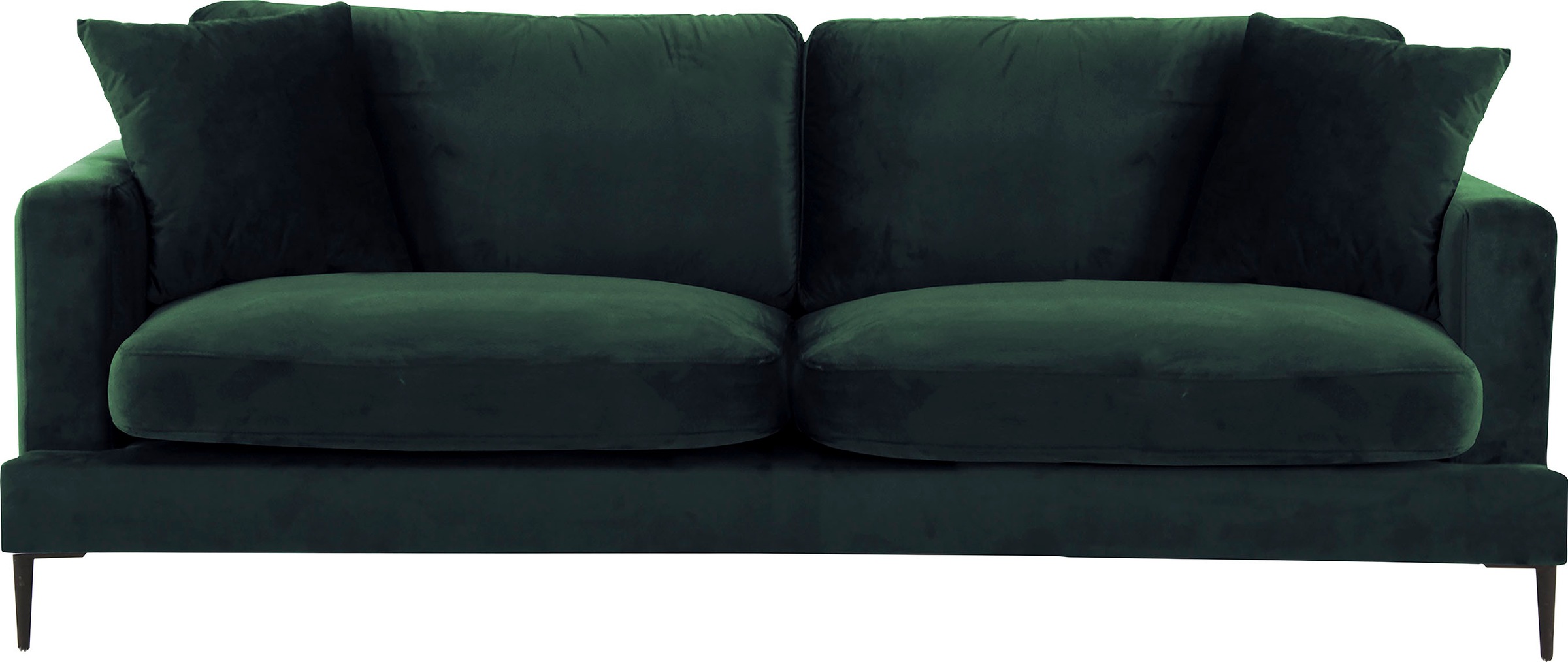 Leonique 3-Sitzer »Cozy elegantes Designsofa, Maße B/T/H: 211/97/80 cm«, mit losen Kissen und Metallbeinen