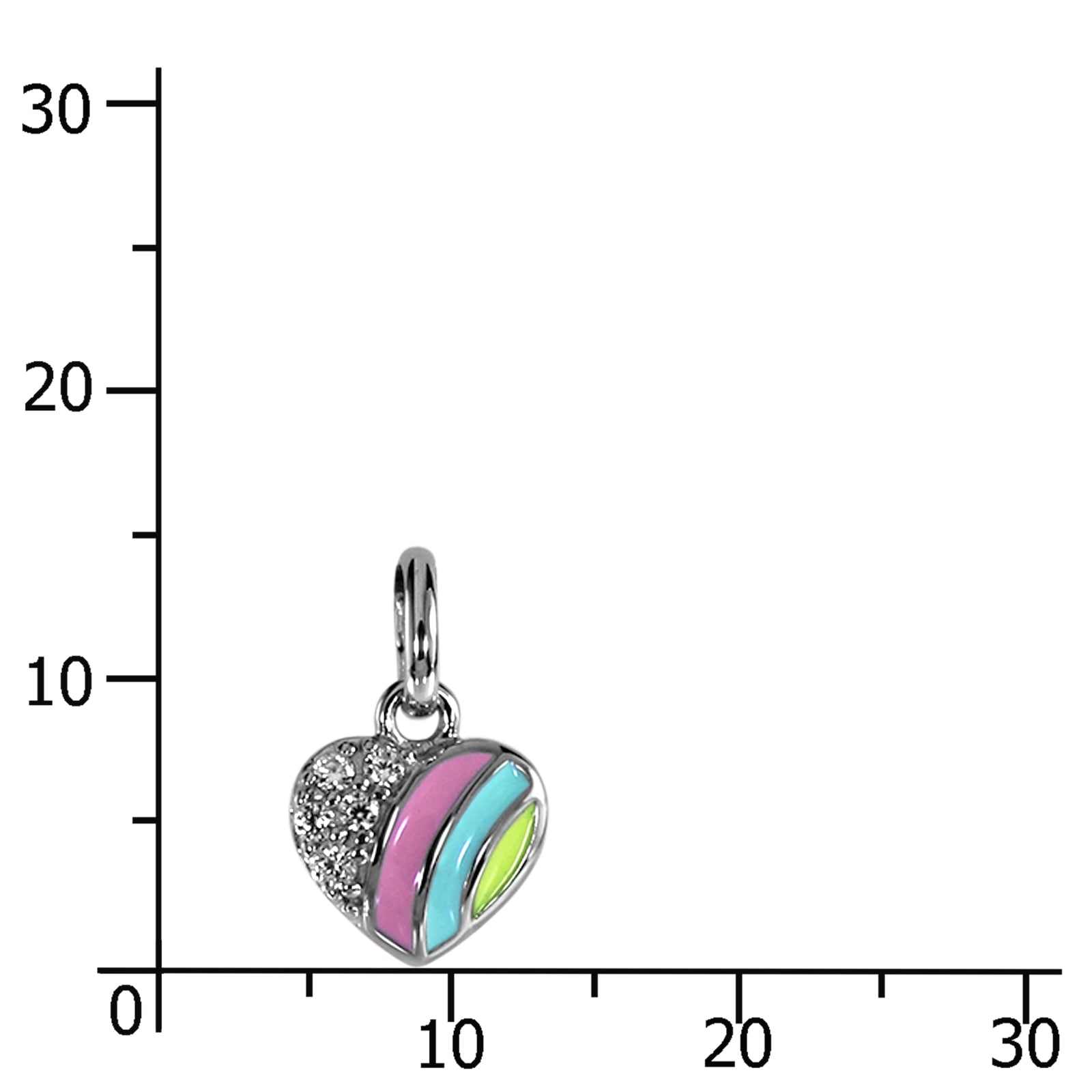 OSTSEE-SCHMUCK Kettenanhänger »- kleines Herz 8 mm - Silber 925/000 - Zirkonia«
